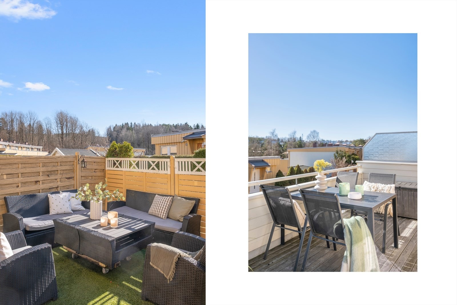 Boligen disponerer tre ulike uteplasser som gir gode bruksmuligheter gjennom sesongene. Galleribilde