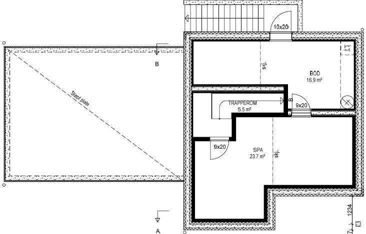 Plantegning U.etg_SPA_bod_teknisk Galleribilde