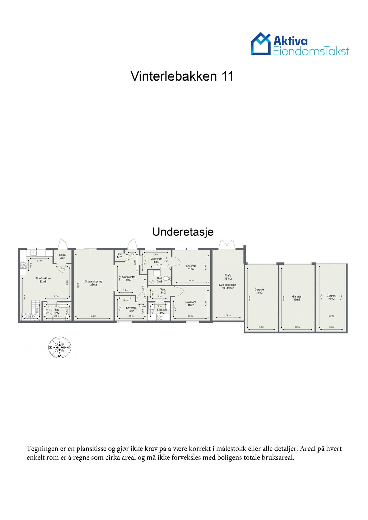 Planskisse av underetasje Galleribilde