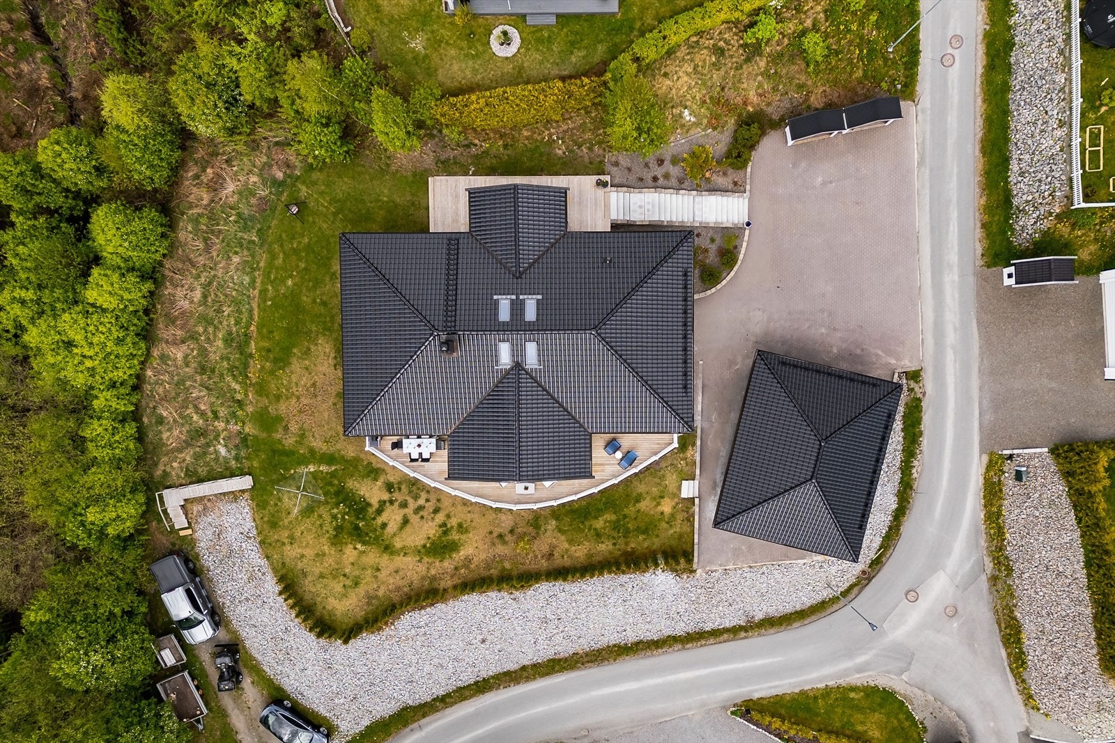 Oversiktsbilde over eiendommen. Galleribilde