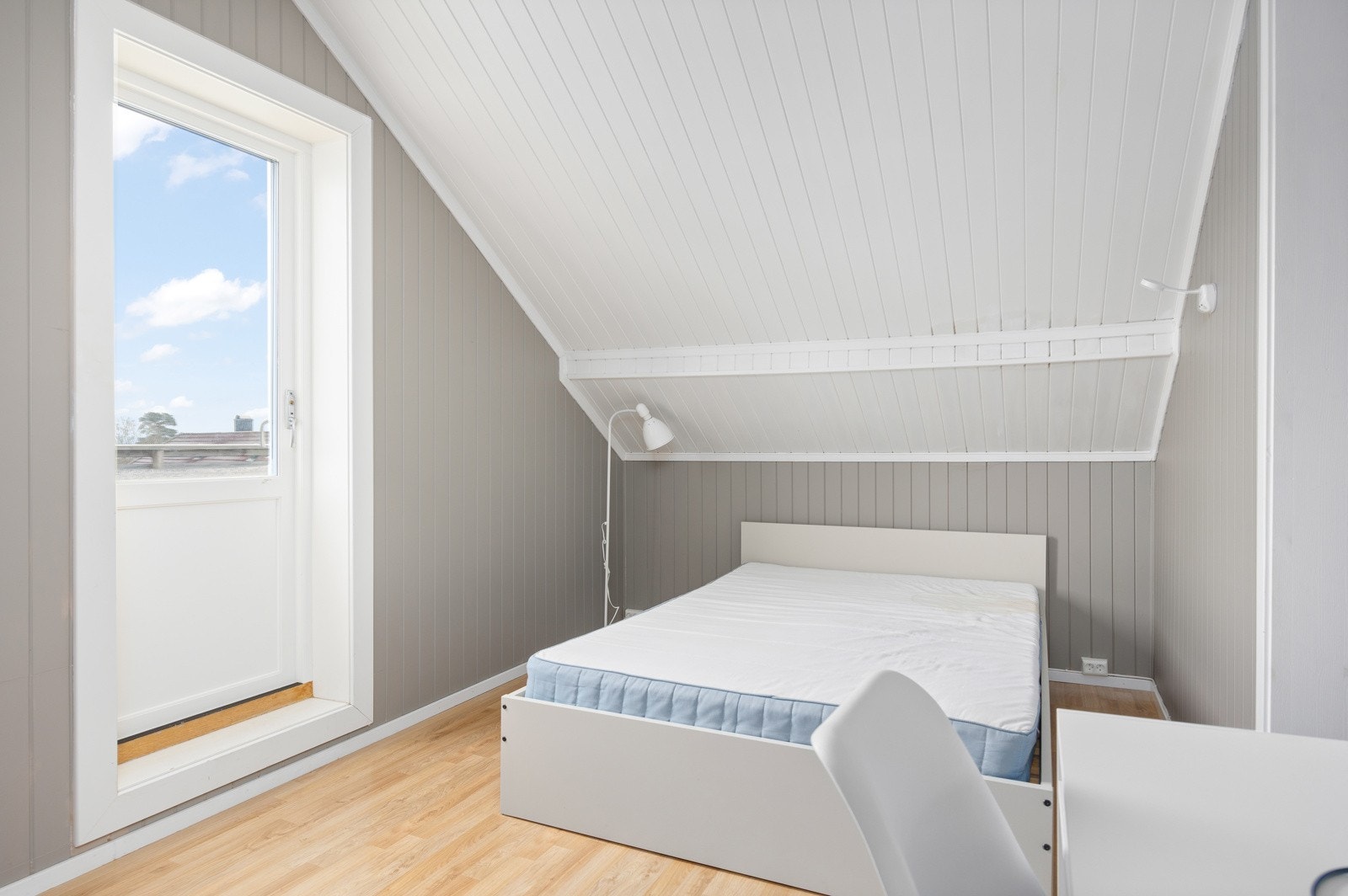 Det er tegnet inn to soverom på loft på, men ingen av disse rommene tilfredsstiller krav til varig opphold pga. utilstrekkelig lysarealer. Galleribilde