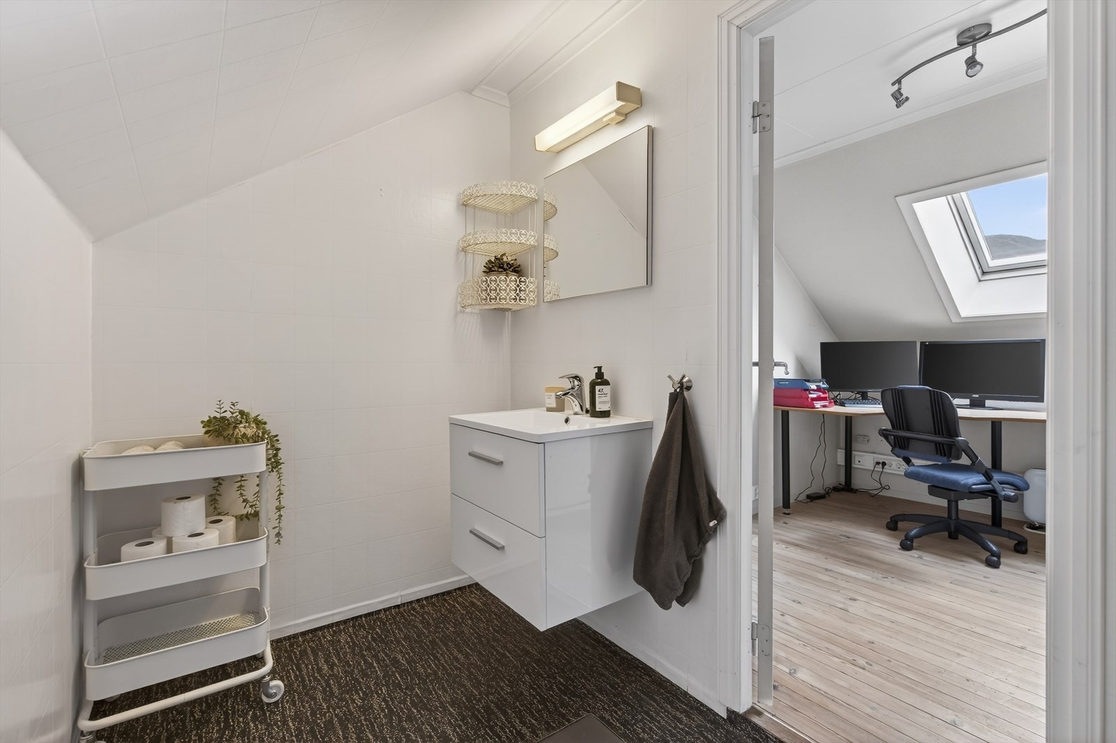 Toalett loftsetasje med wc og servant Galleribilde