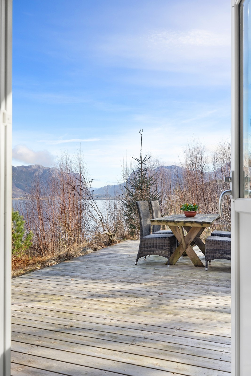 Her kan man enkelt bevege seg mellom inne- og uterom Galleribilde