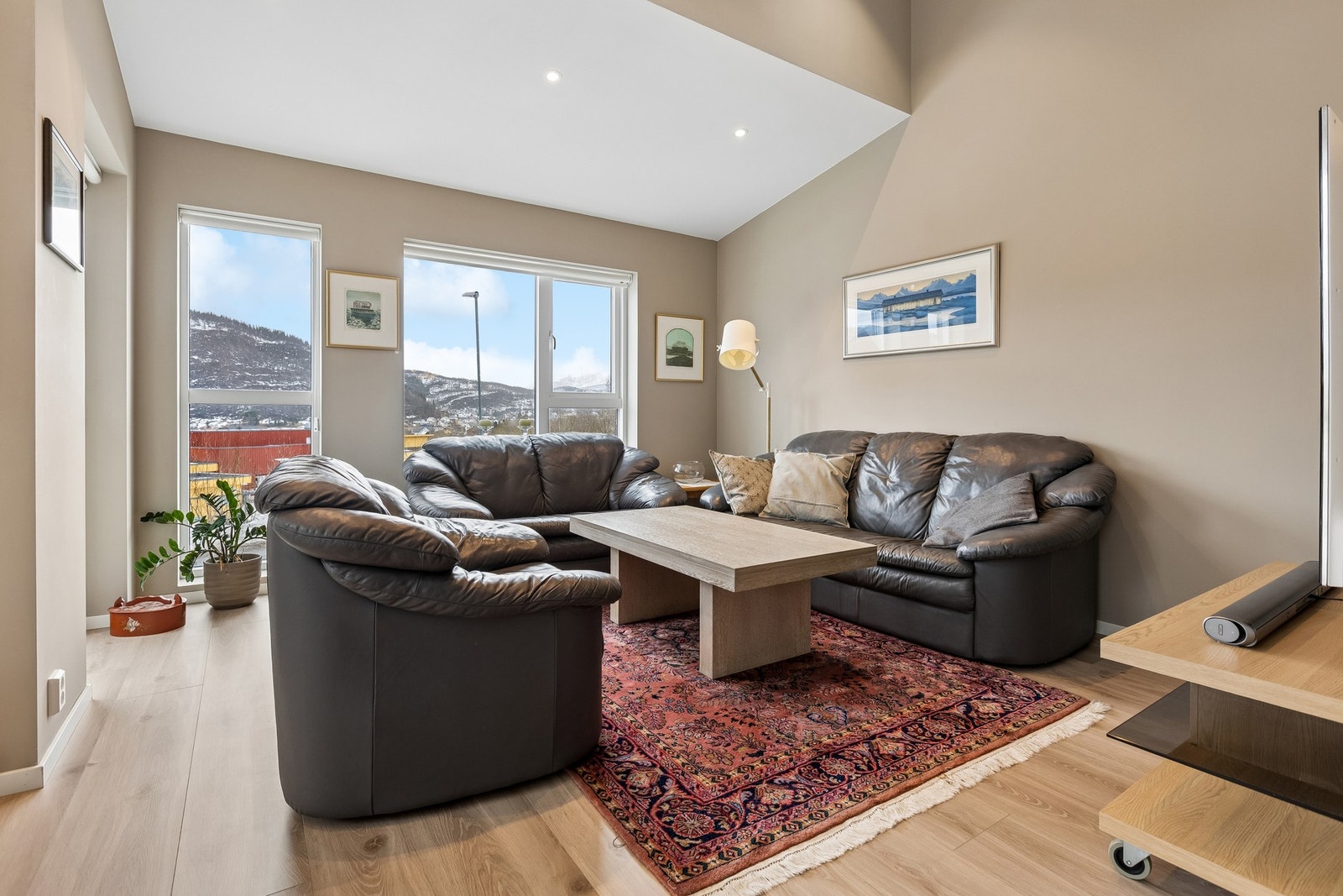 Lun TV-krok med god plass til salongen. Galleribilde