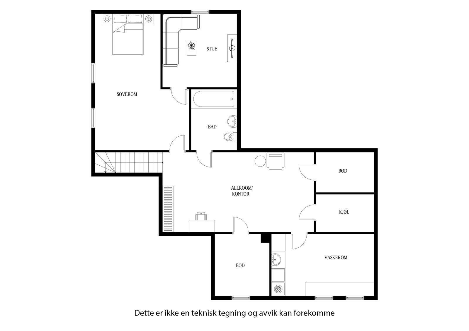 Plantegning undertasje Galleribilde