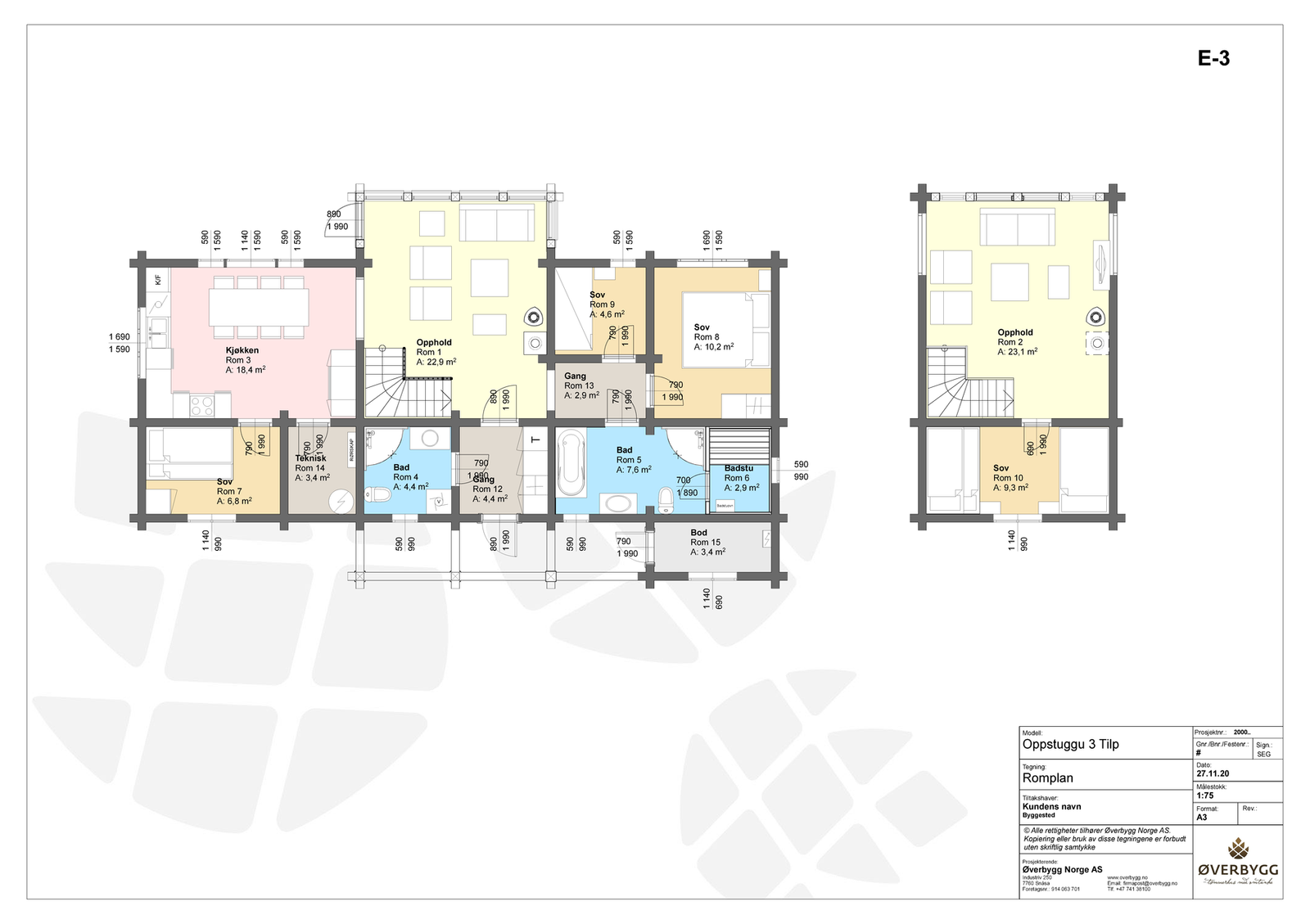 Plantegning hovedplan og oppstug Galleribilde