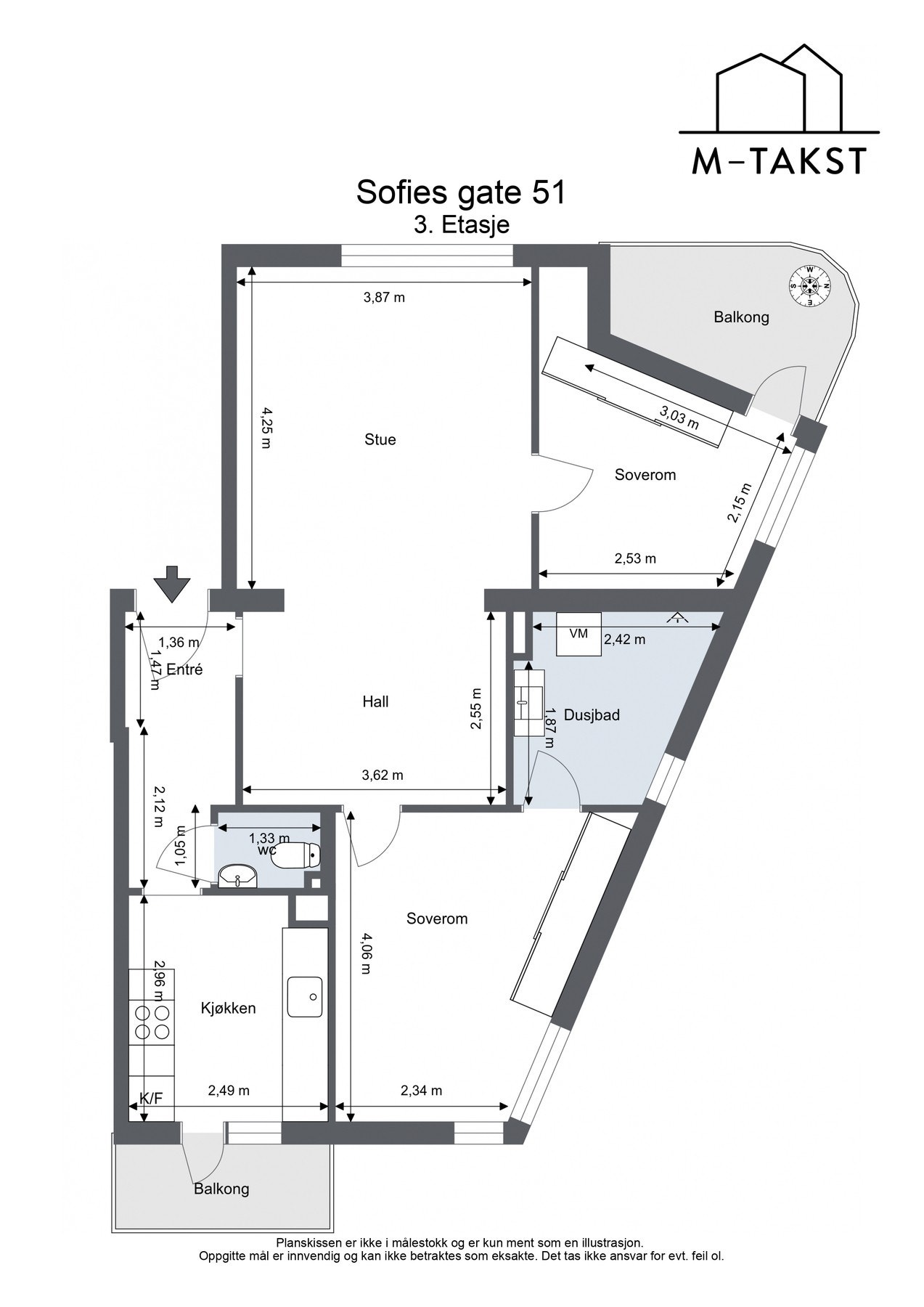 Plantegning 3. etasje Galleribilde