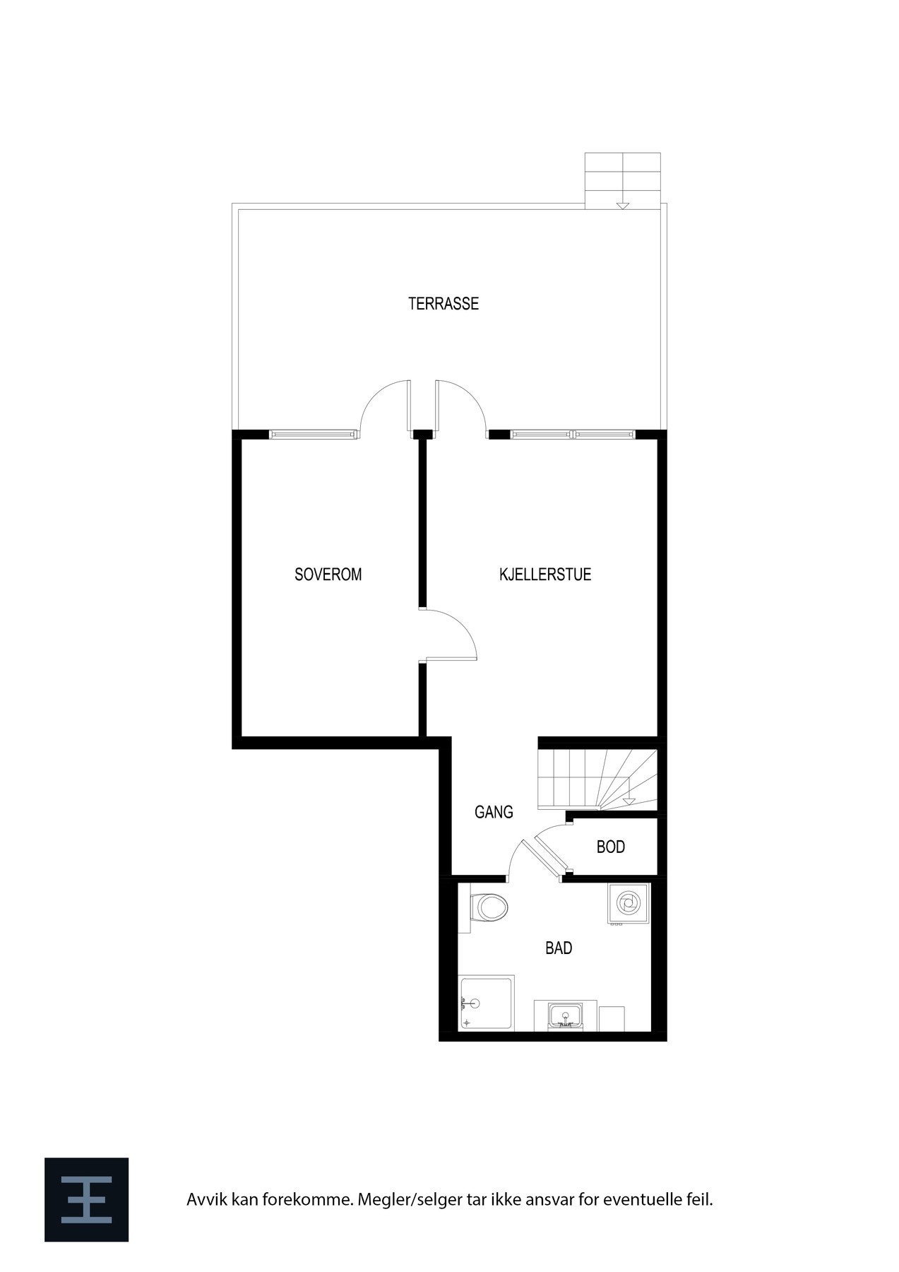 Plantegning - Underetasje. Galleribilde