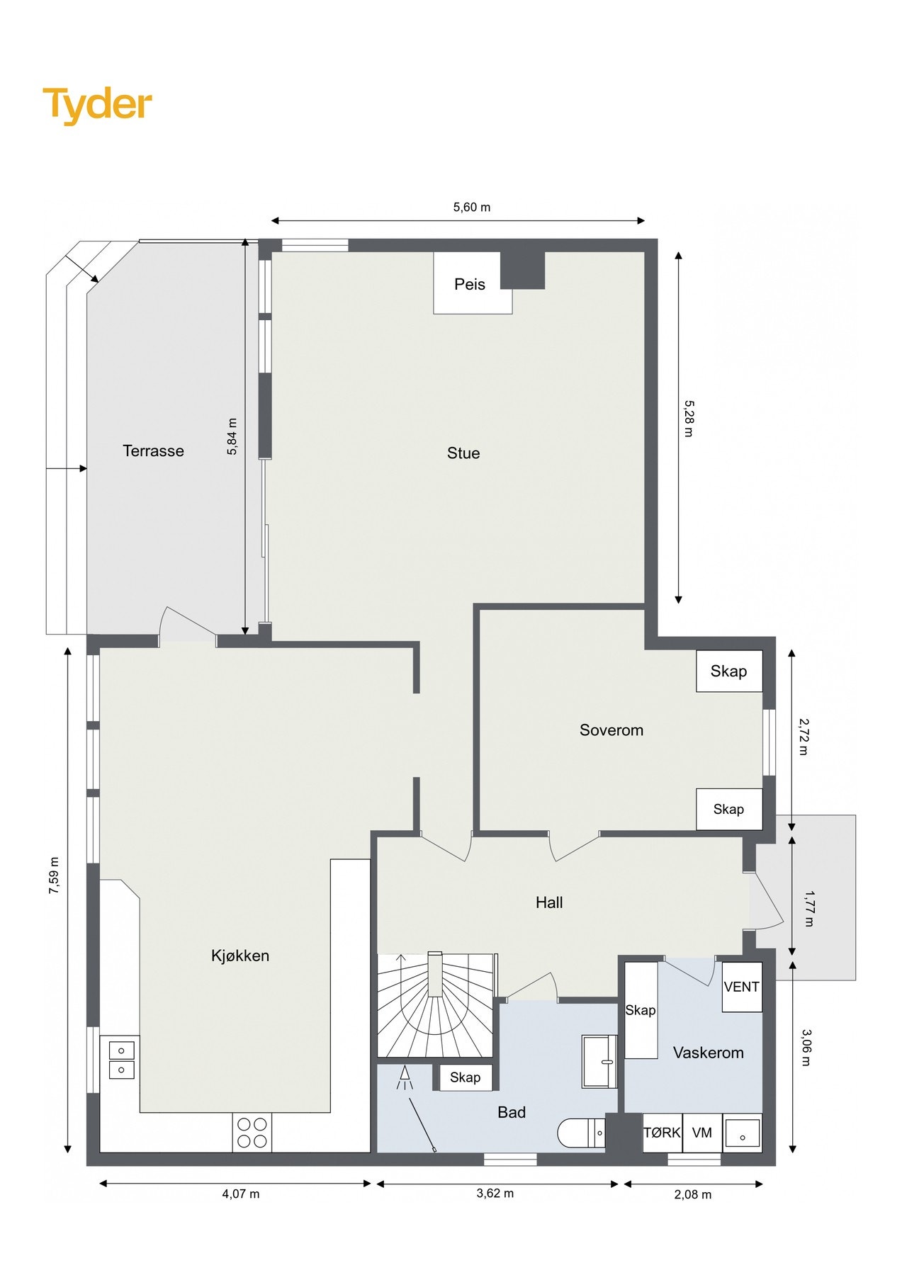 Plantegning - 1. etasje. Galleribilde