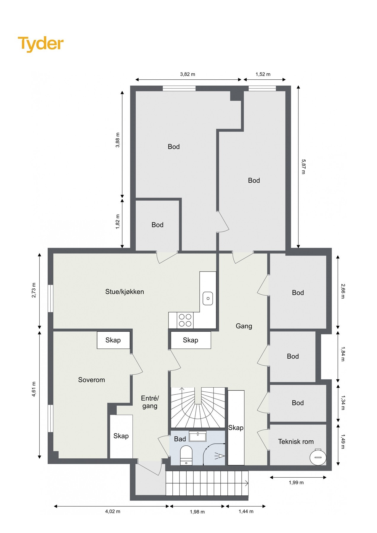 Plantegning - kjelleretasje. Galleribilde