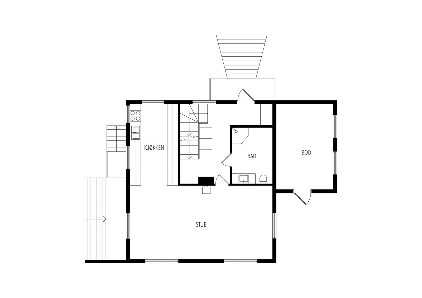 Plantegning 1.etg. Galleribilde