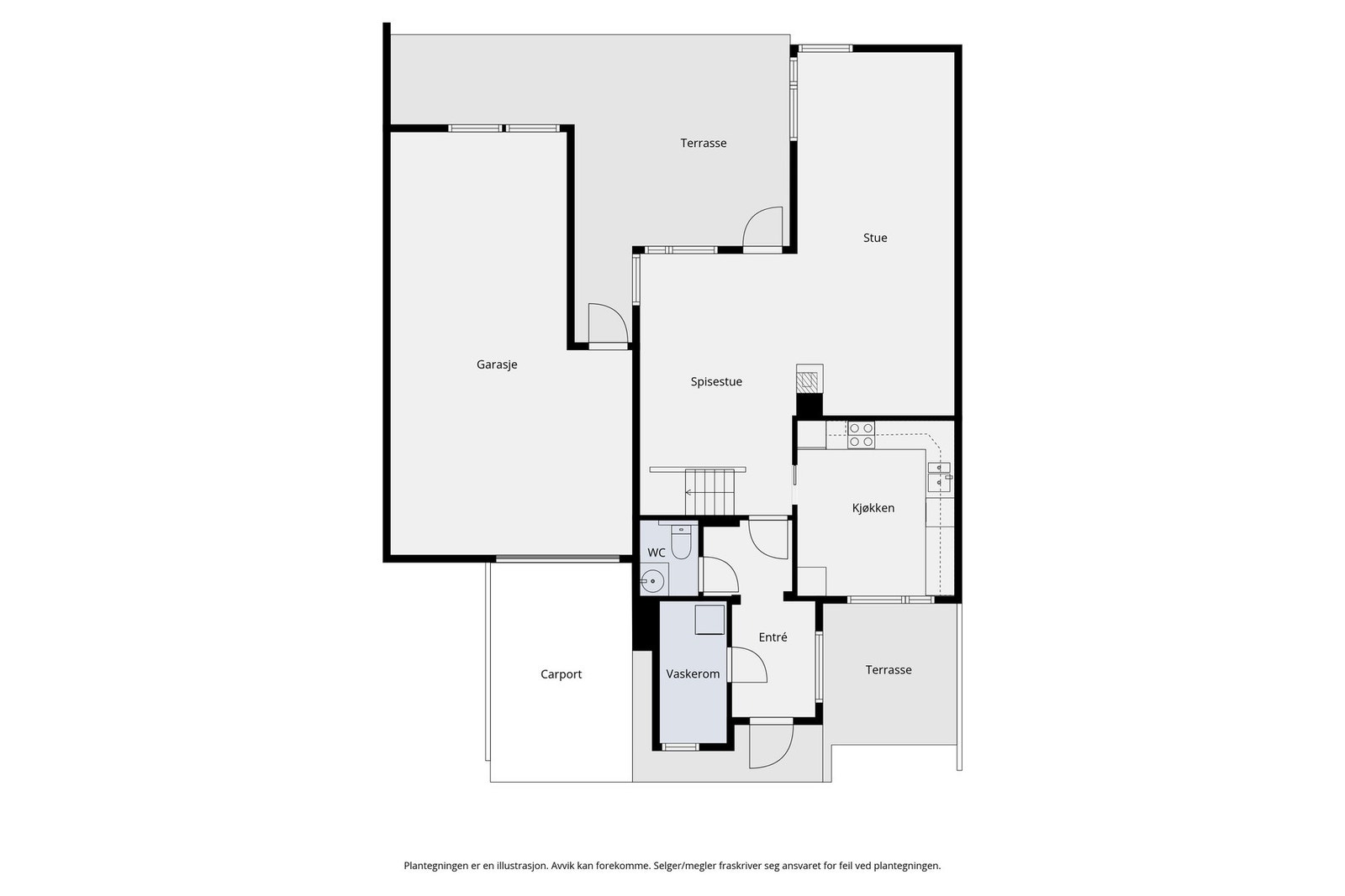 Plantegning 1. etasje Galleribilde