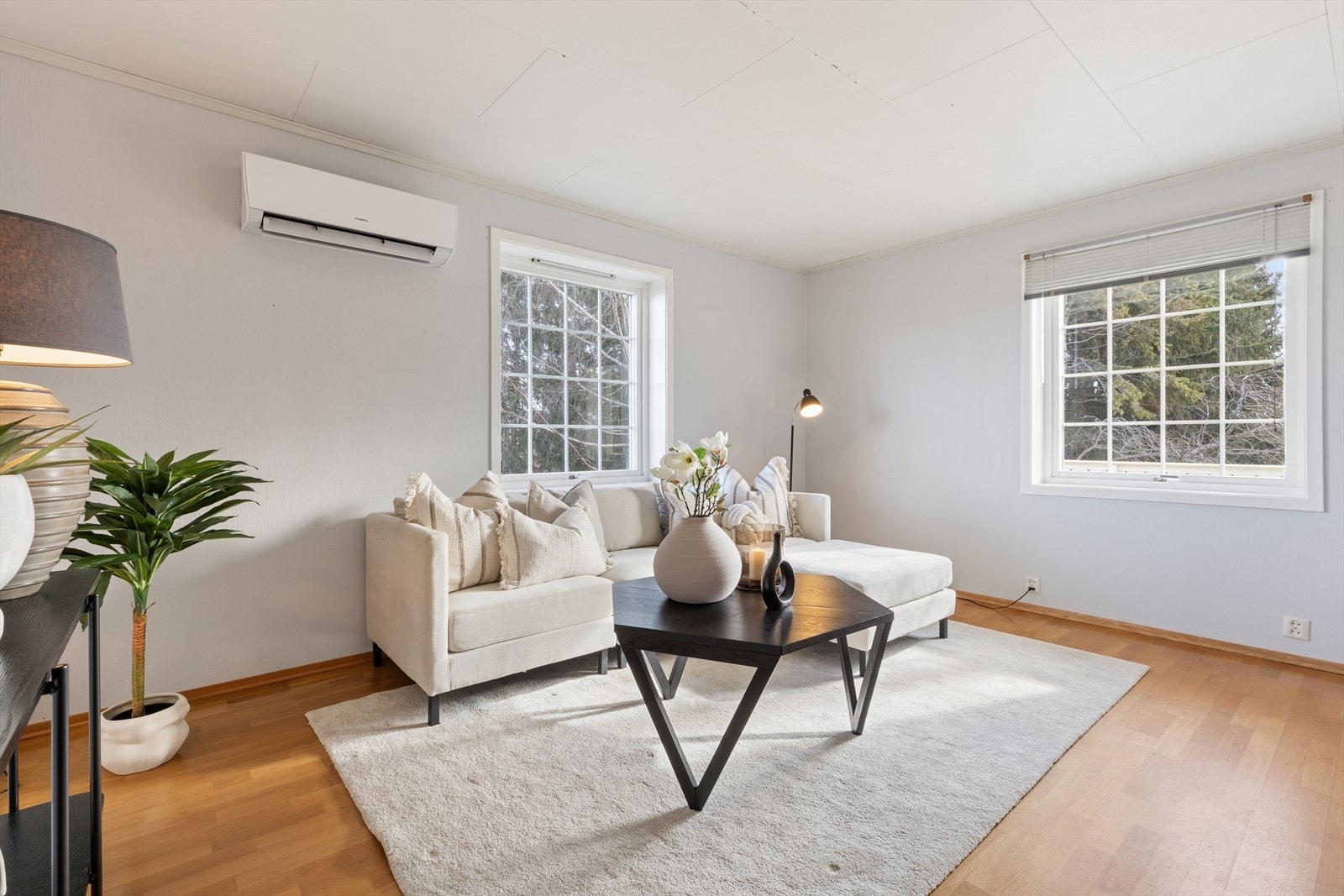 Innbydende stue med god plass til sofagruppe og annet ønsket innventar. Galleribilde