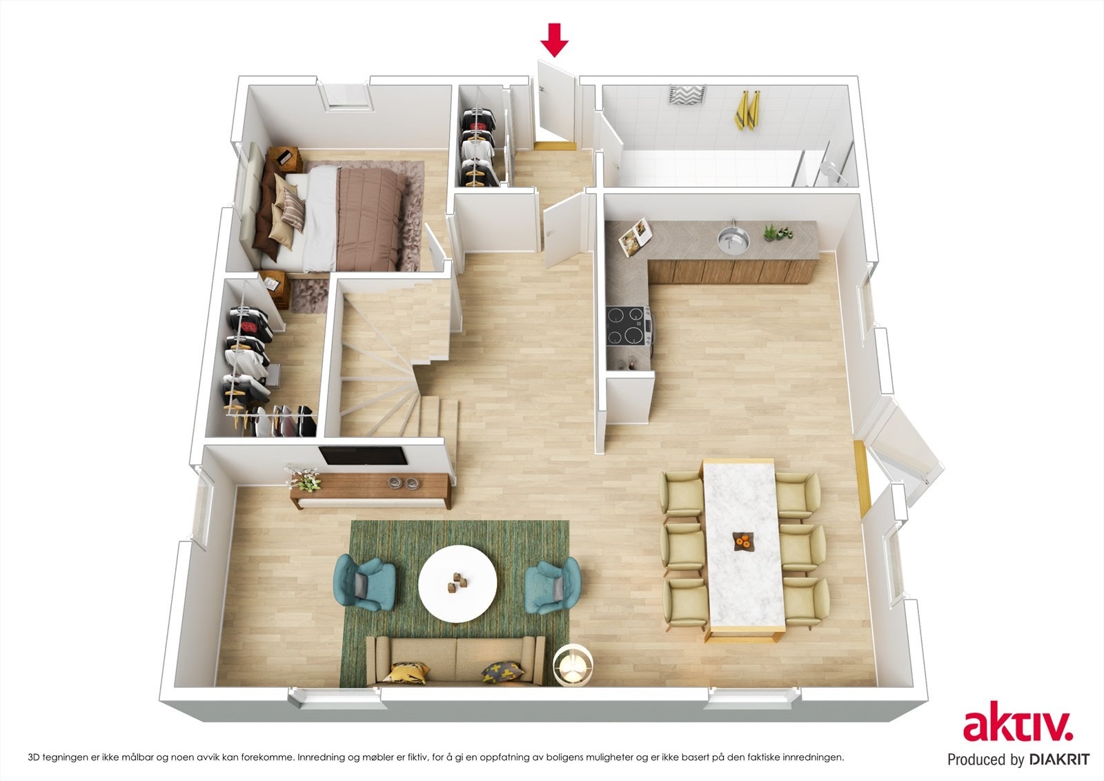 3D Plantegning Galleribilde