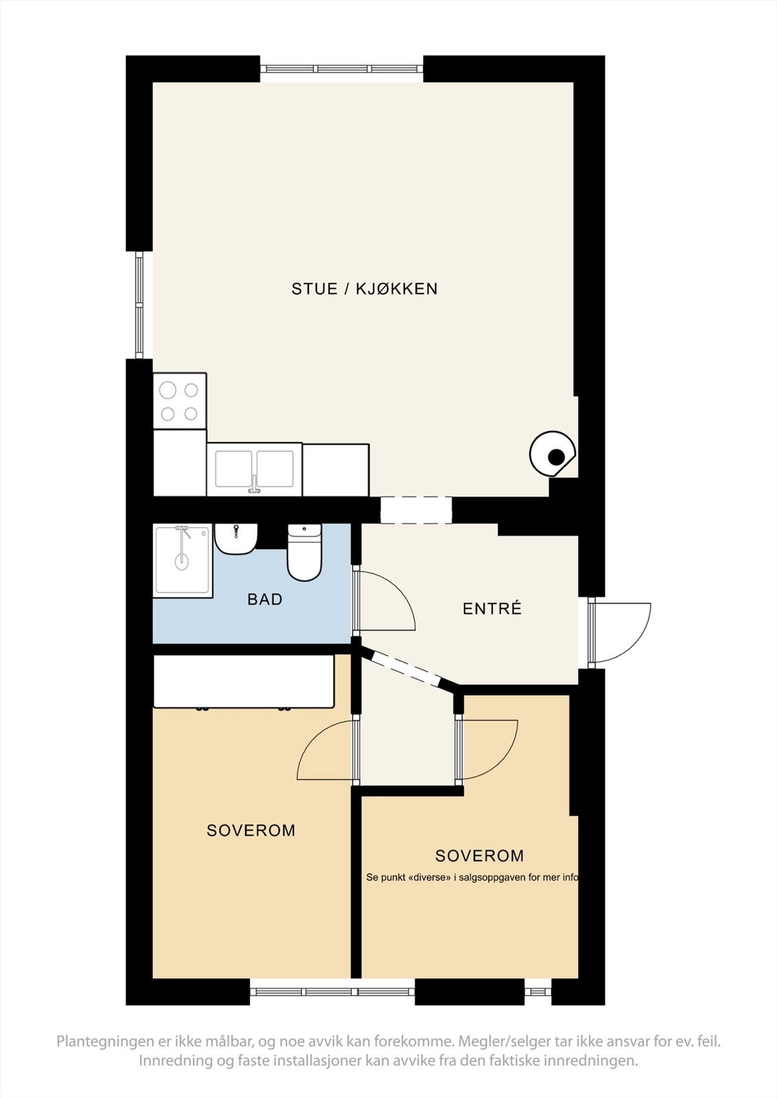 Alternativ plantegning, les nøye punkt "diverse" i salgsoppgaven for mer info. Dette er kun ment som en ide til ny kjøper, og ny kjøper må selv sjekke ut hva som er lovmessig å utføre m.m. Galleribilde