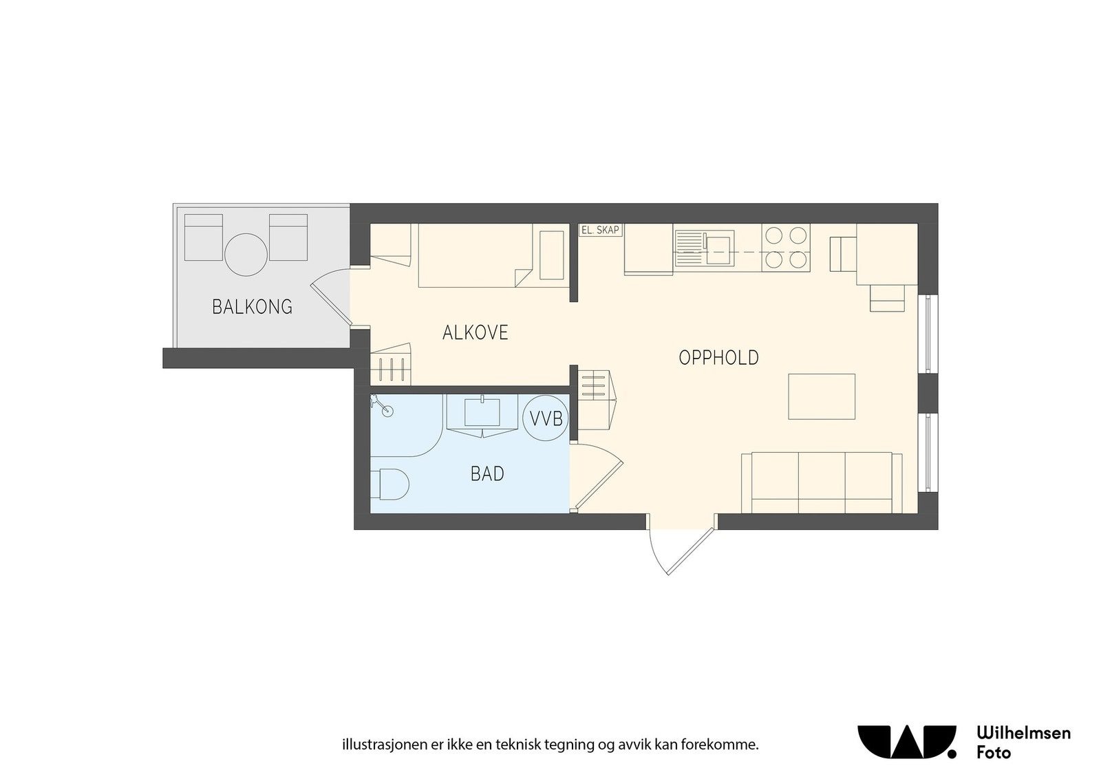 Attraktiv beliggenhet og balkong Galleribilde