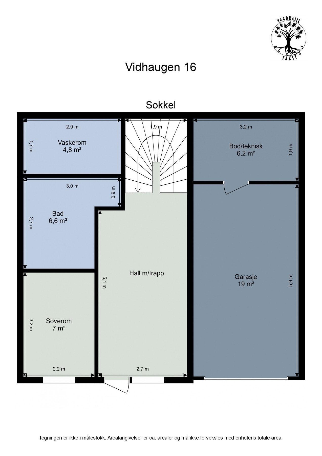 Planskisse sokkeletasje Galleribilde