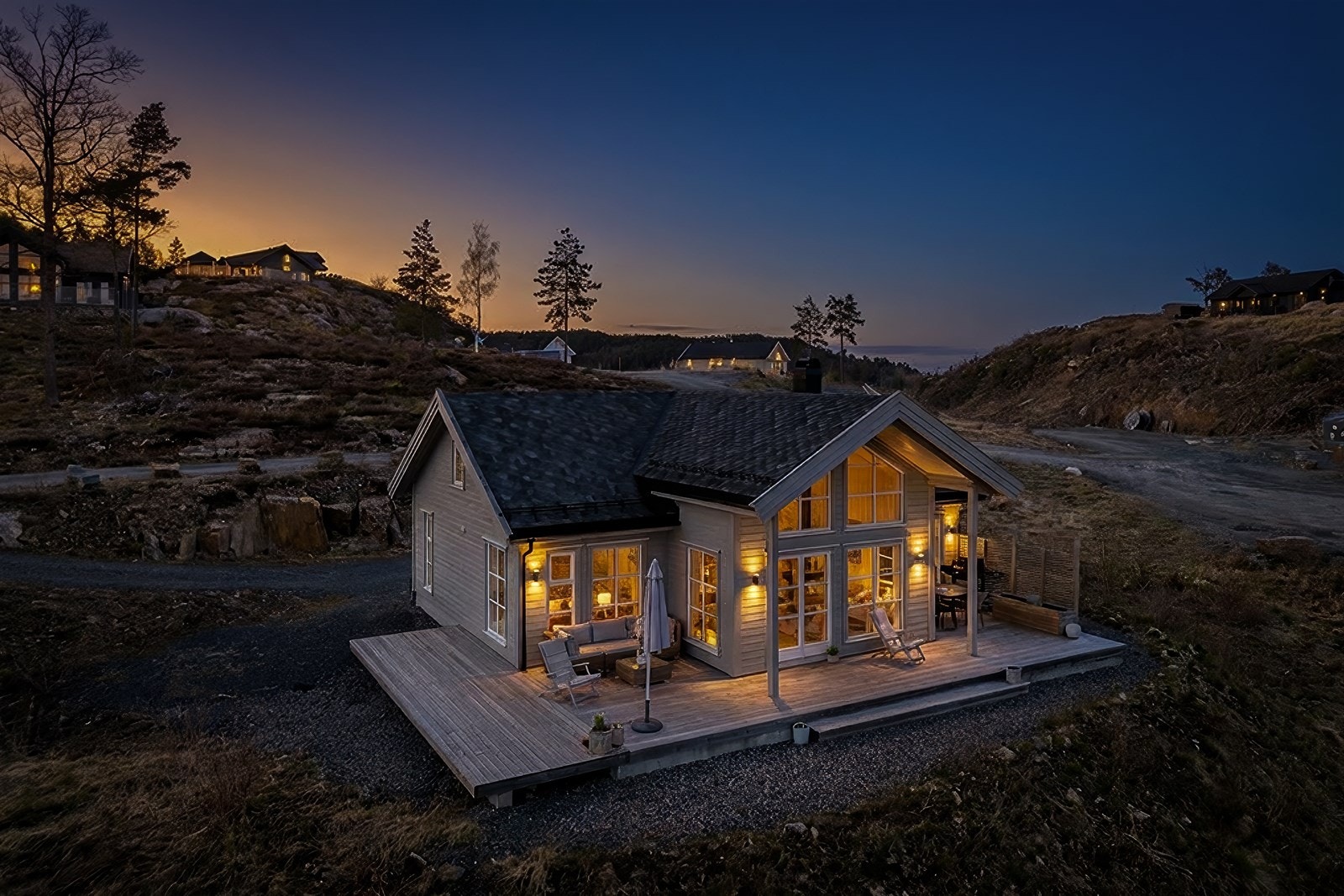 Digitalt kveldsfoto Galleribilde