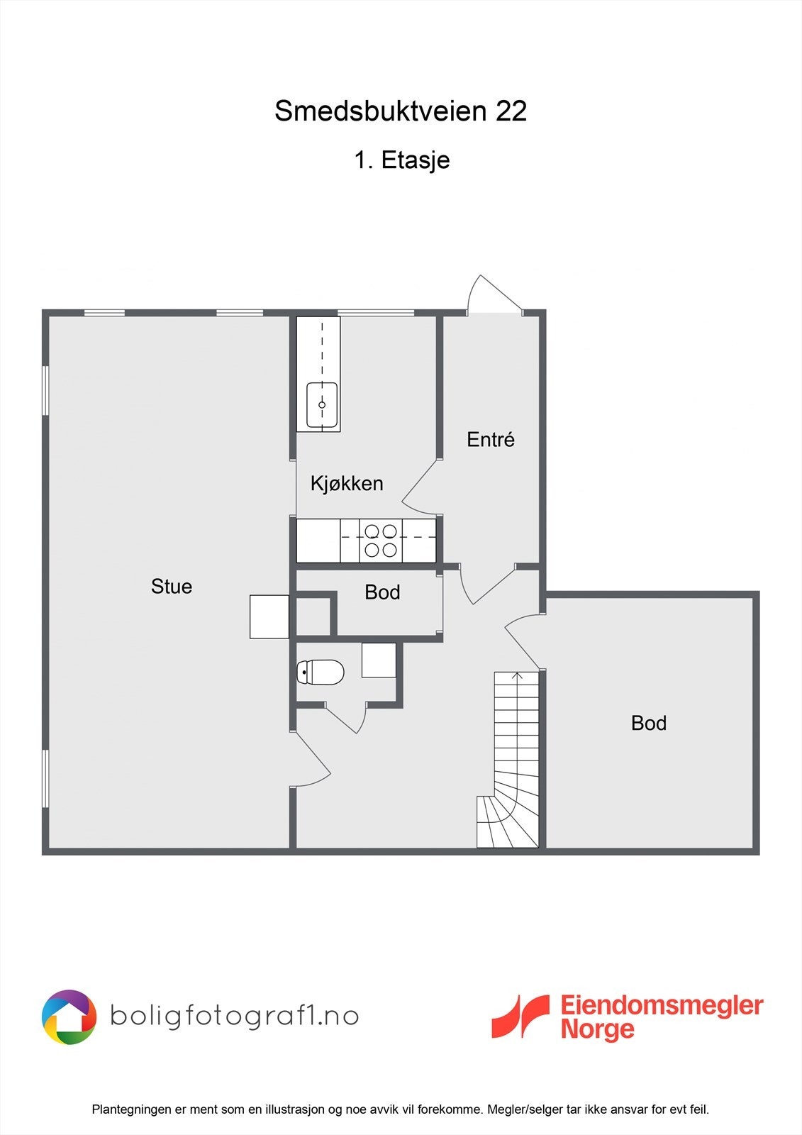 Plantegning 1. etasje Galleribilde