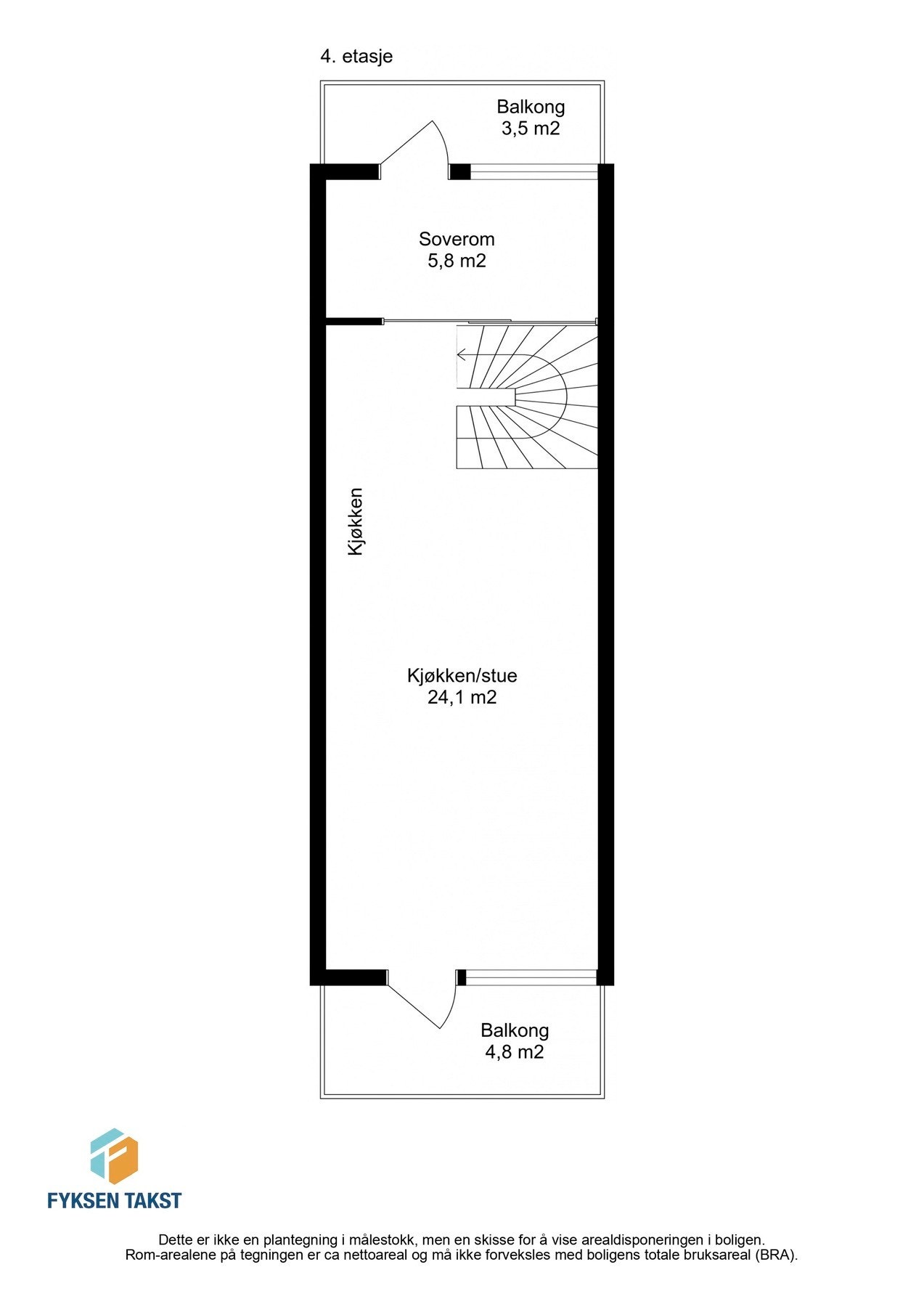 Plantegning 4. etasje. Galleribilde