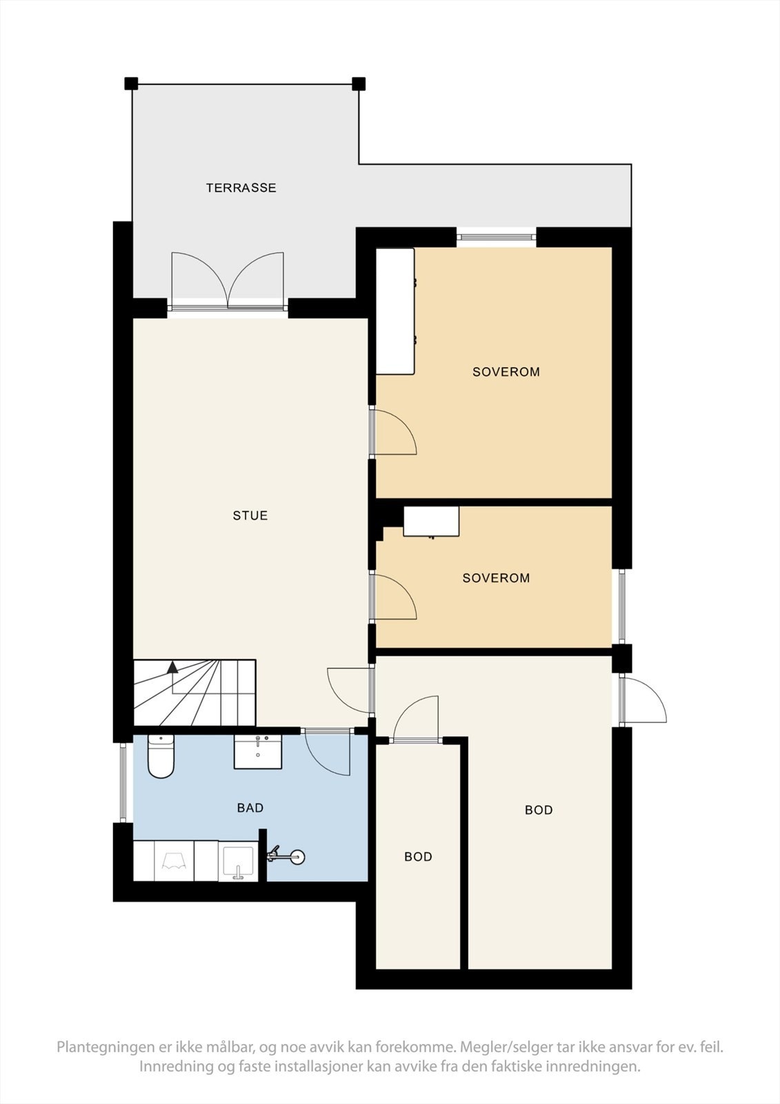 Underetasjen er innholdsrik med kjellerstue, to soverom, bad/vaskerom og to boder. Galleribilde