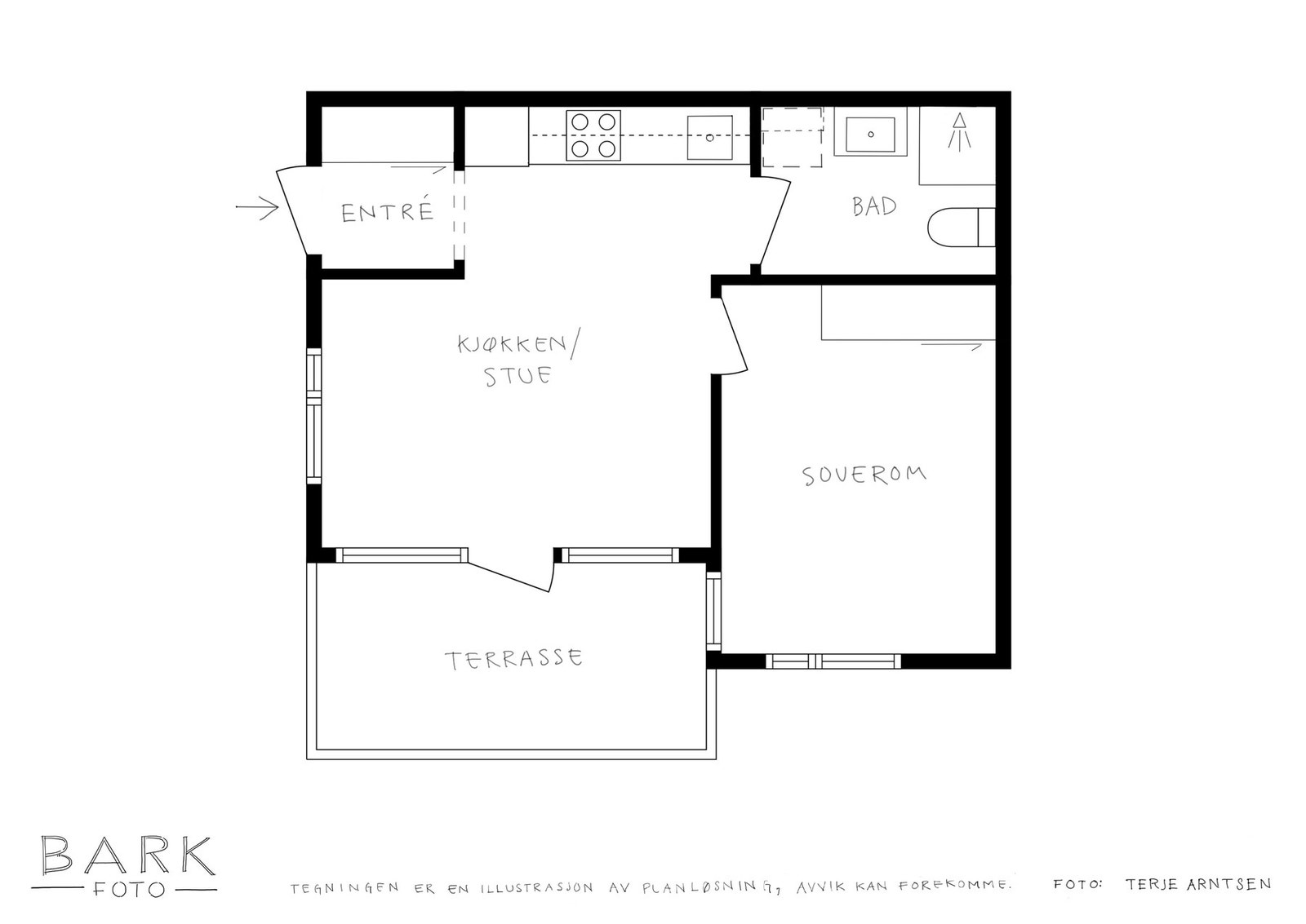 Plantegning- Kalfarveien 64. Galleribilde