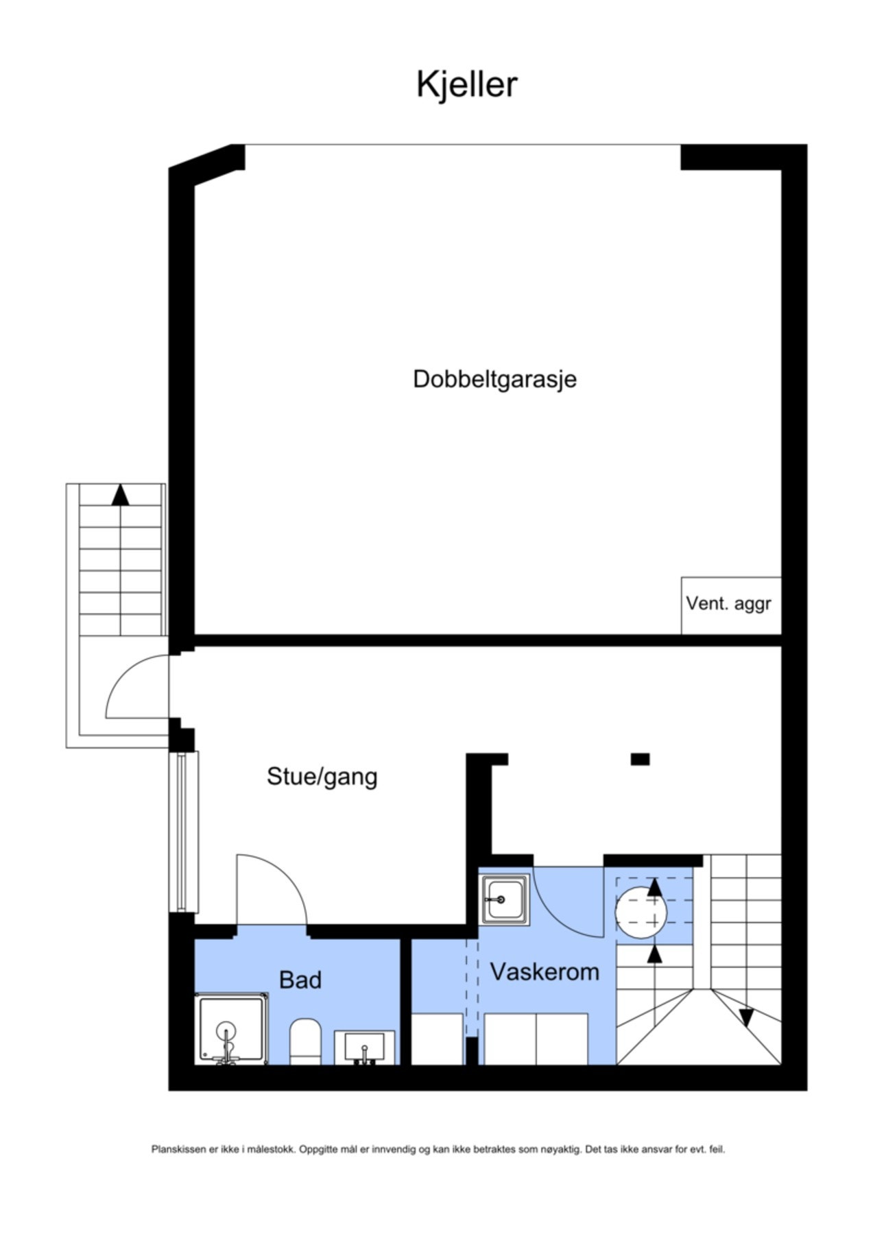 Plantegning kjeller. Galleribilde