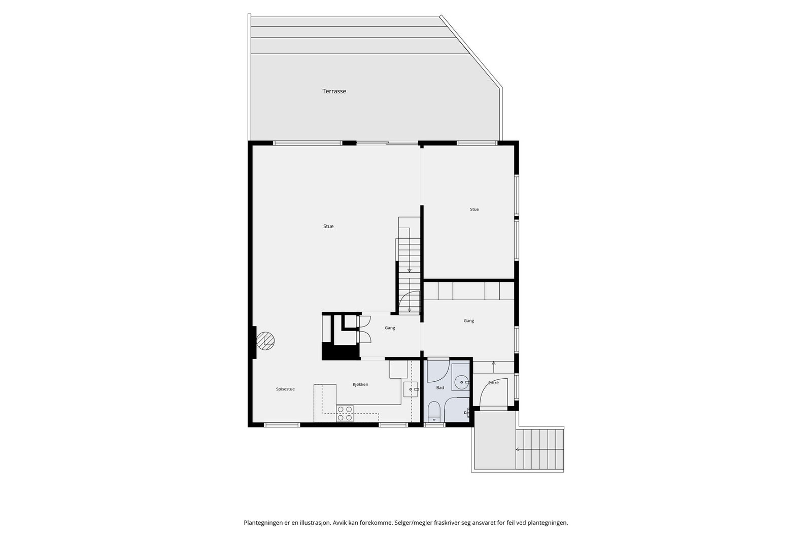 Plantegning 1. etasje Galleribilde