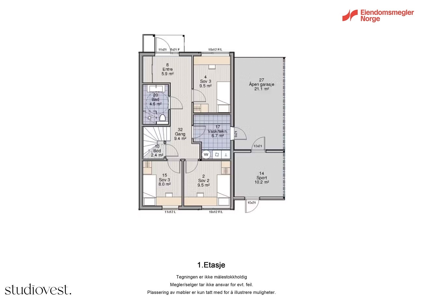 Planskisse 1.etg. Galleribilde