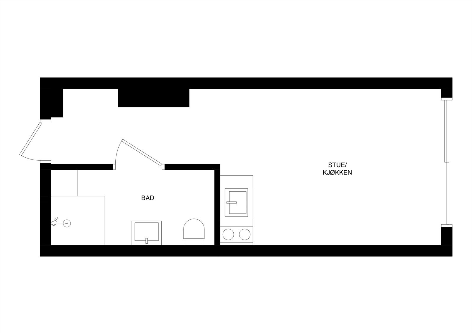 Plantegning. Det medfølger også en bod i 1 etasje som gir ekstra lagringsmuligheter. Galleribilde
