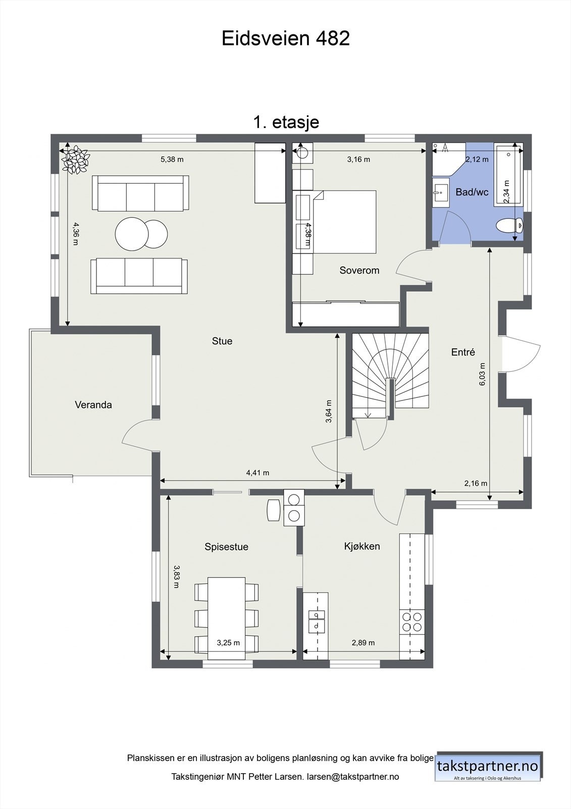 Planskisse 1. etasje. Galleribilde