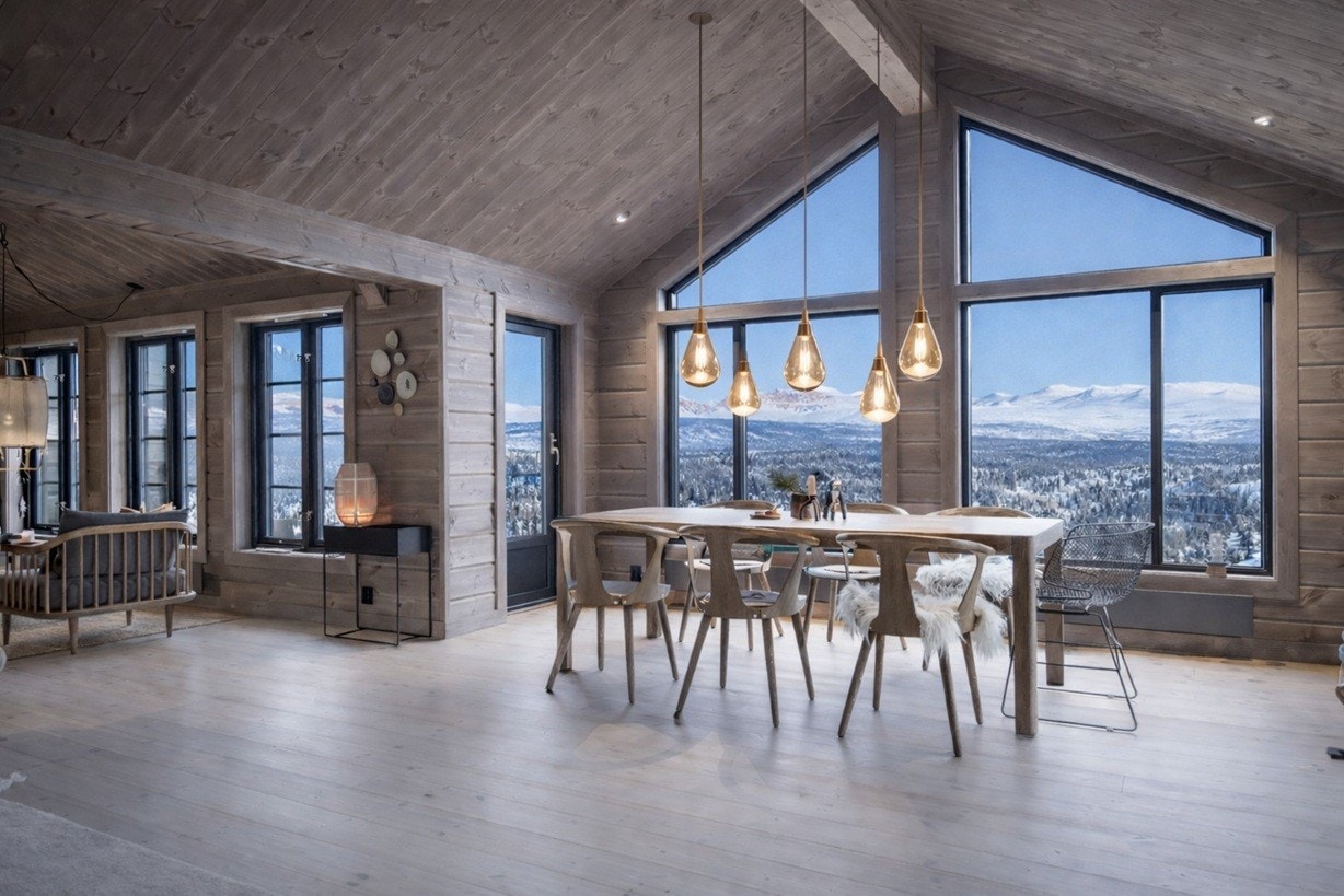 Fantastisk beliggenhet med utsikt mot en rekke fjell. Galleribilde