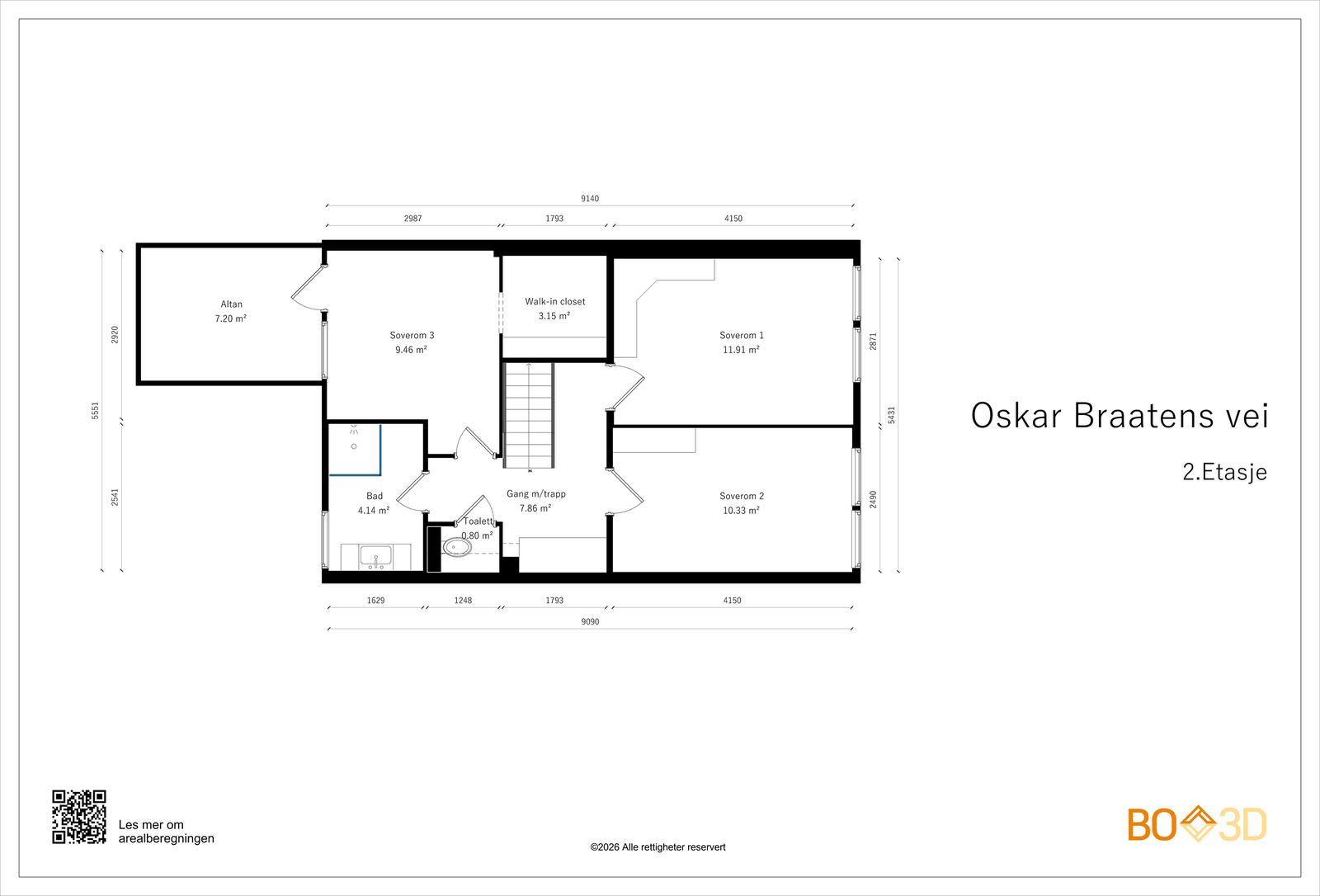 Vi starter med plantegning i 2.etasje slik at du får orientert deg i etasjen! Galleribilde