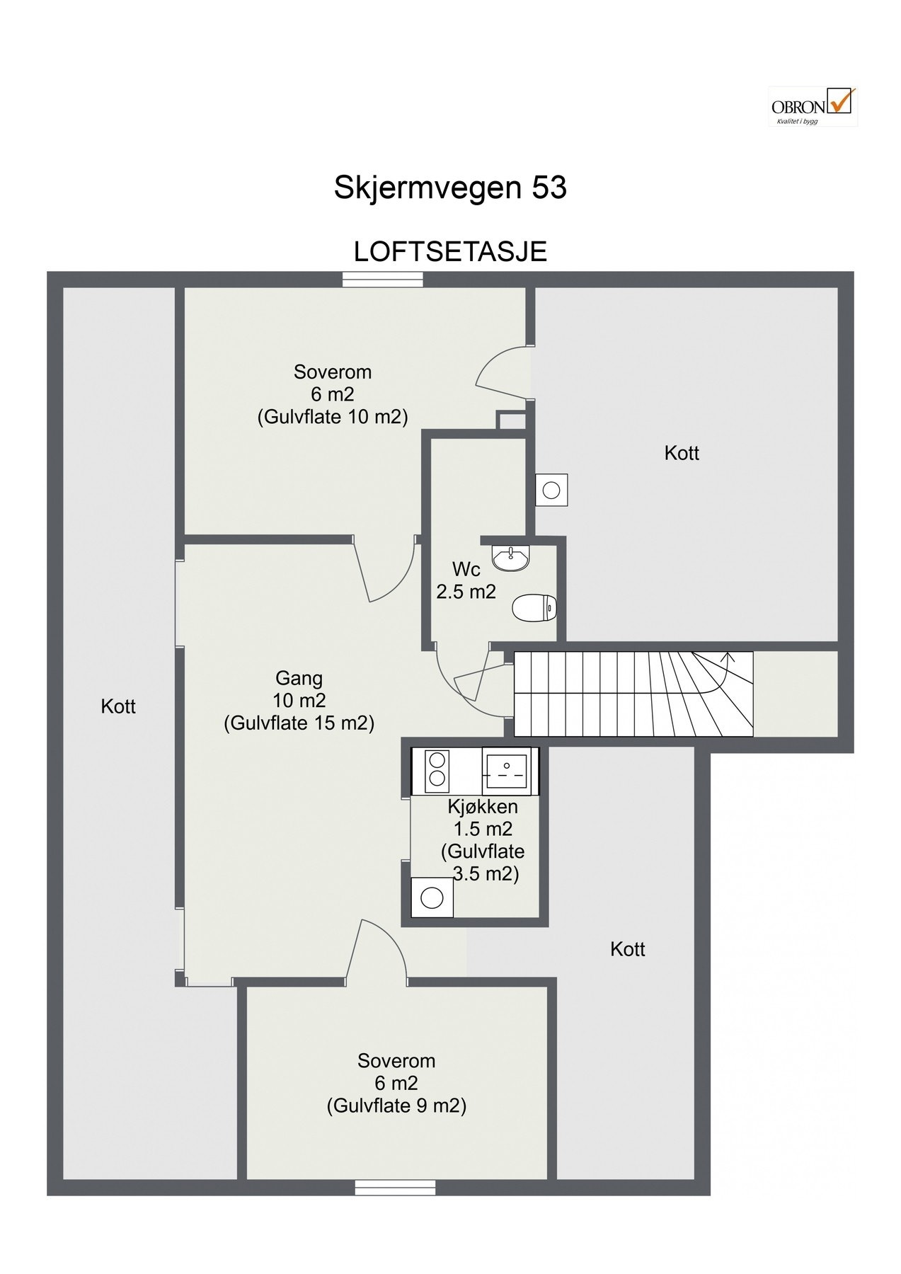 Planskisse loftsetasje. Galleribilde