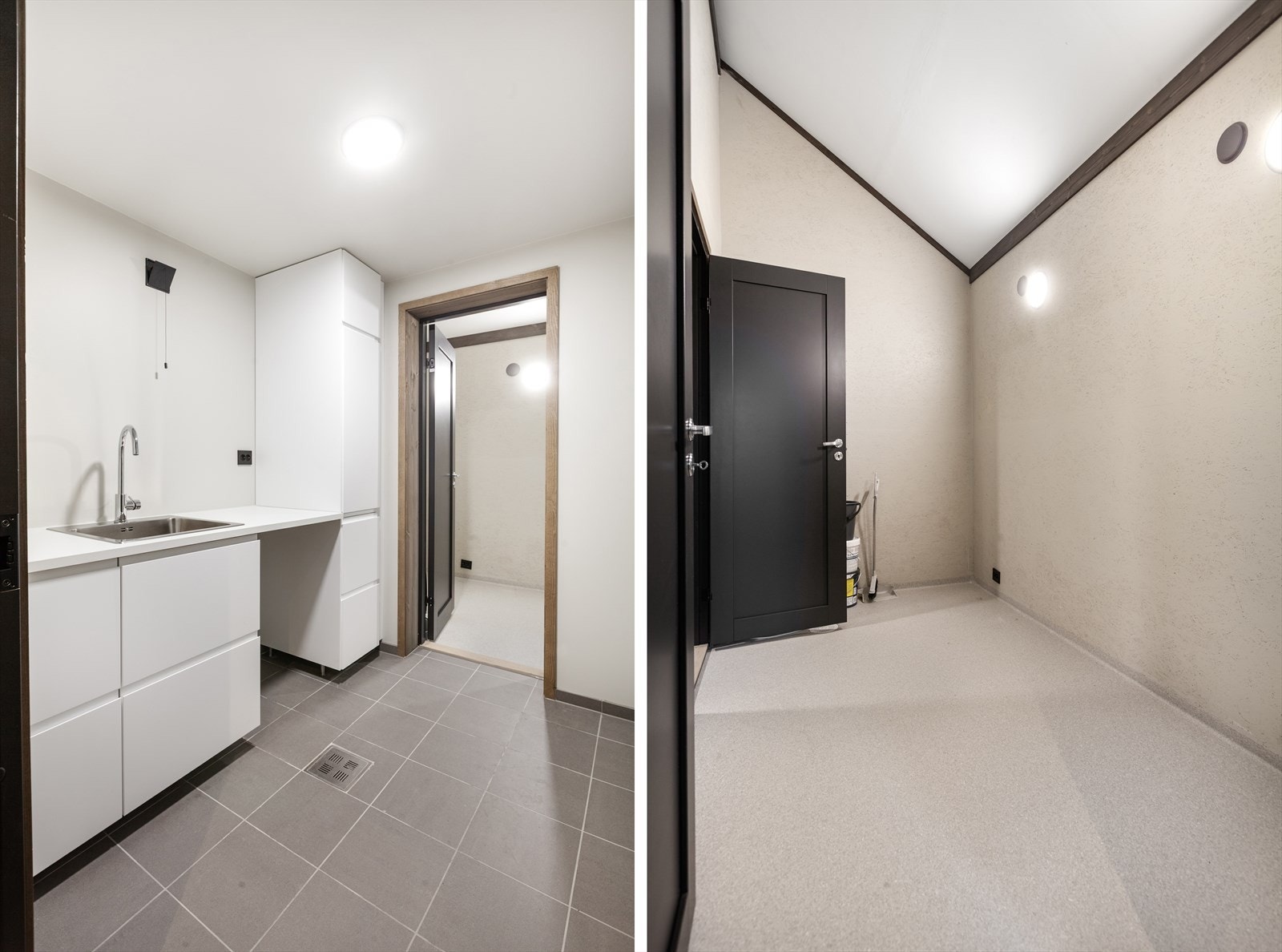 Romslig vaskerom med god oppbevaringsplass. Galleribilde