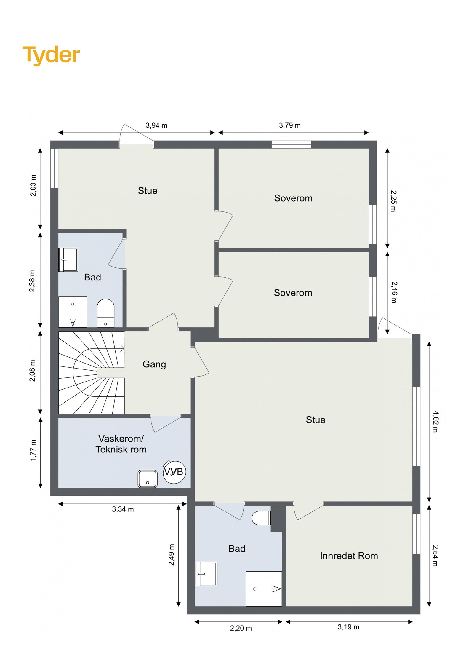 Plantegning underetasje Galleribilde