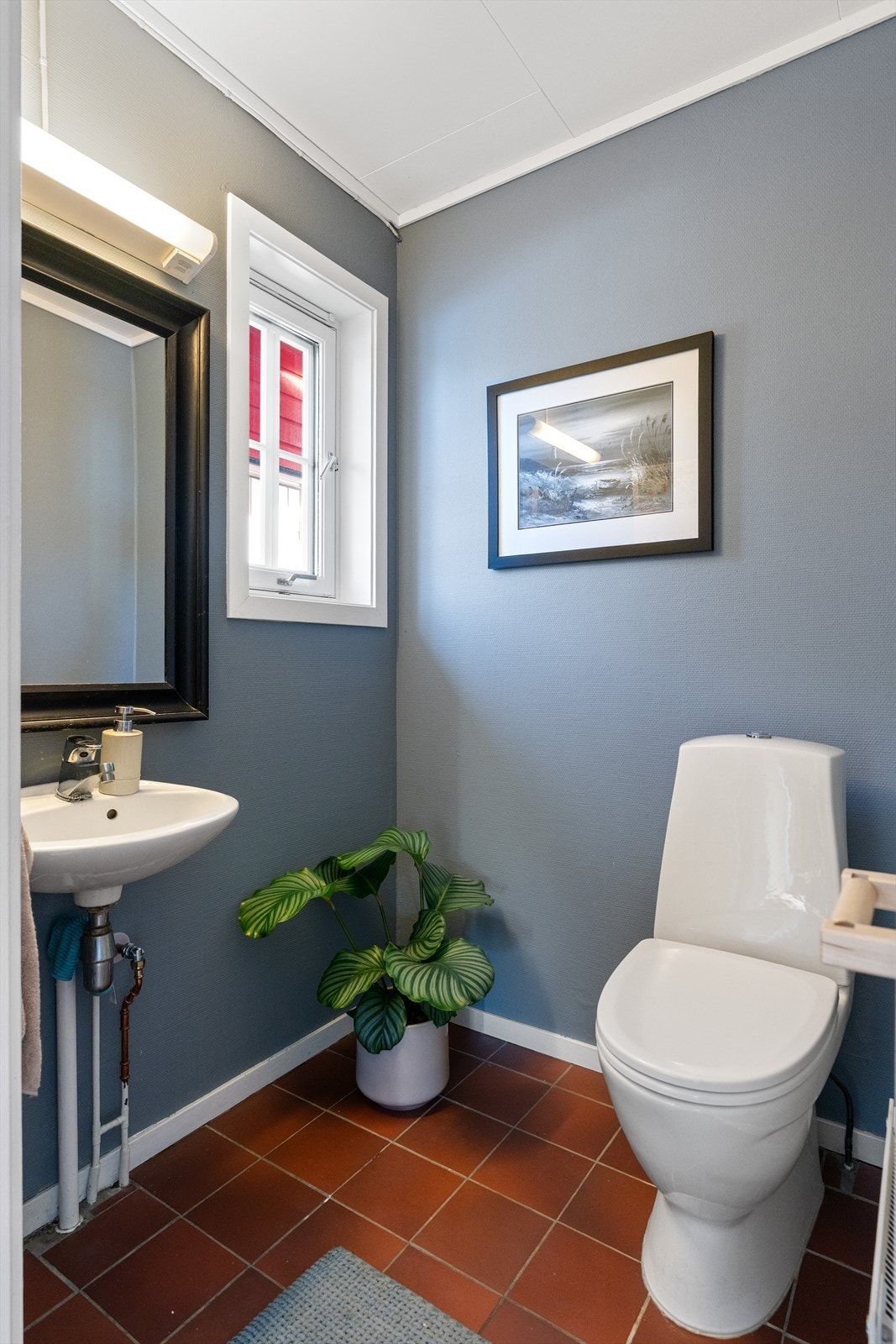 Praktisk toalettrom ved entreen. Galleribilde