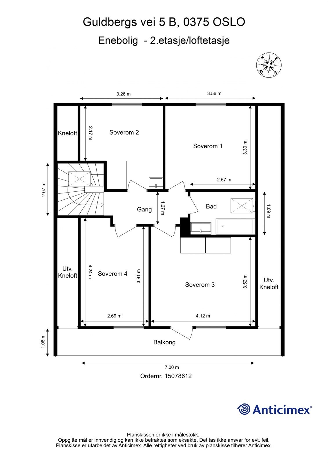 Plantegning- 2.etasje/loftetasje. Galleribilde