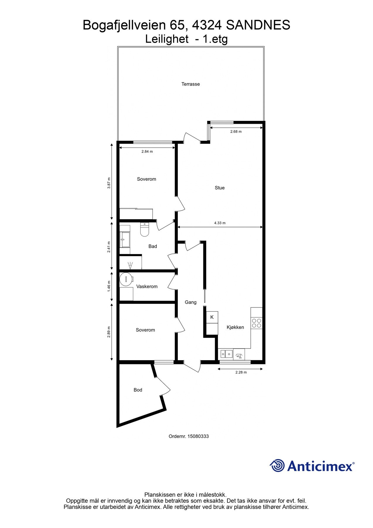 Plantegning - Kan avvike fra de faktiske forhold Galleribilde