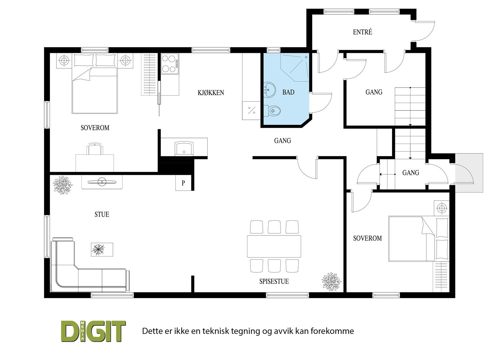 Plantegning1. etasje. Galleribilde