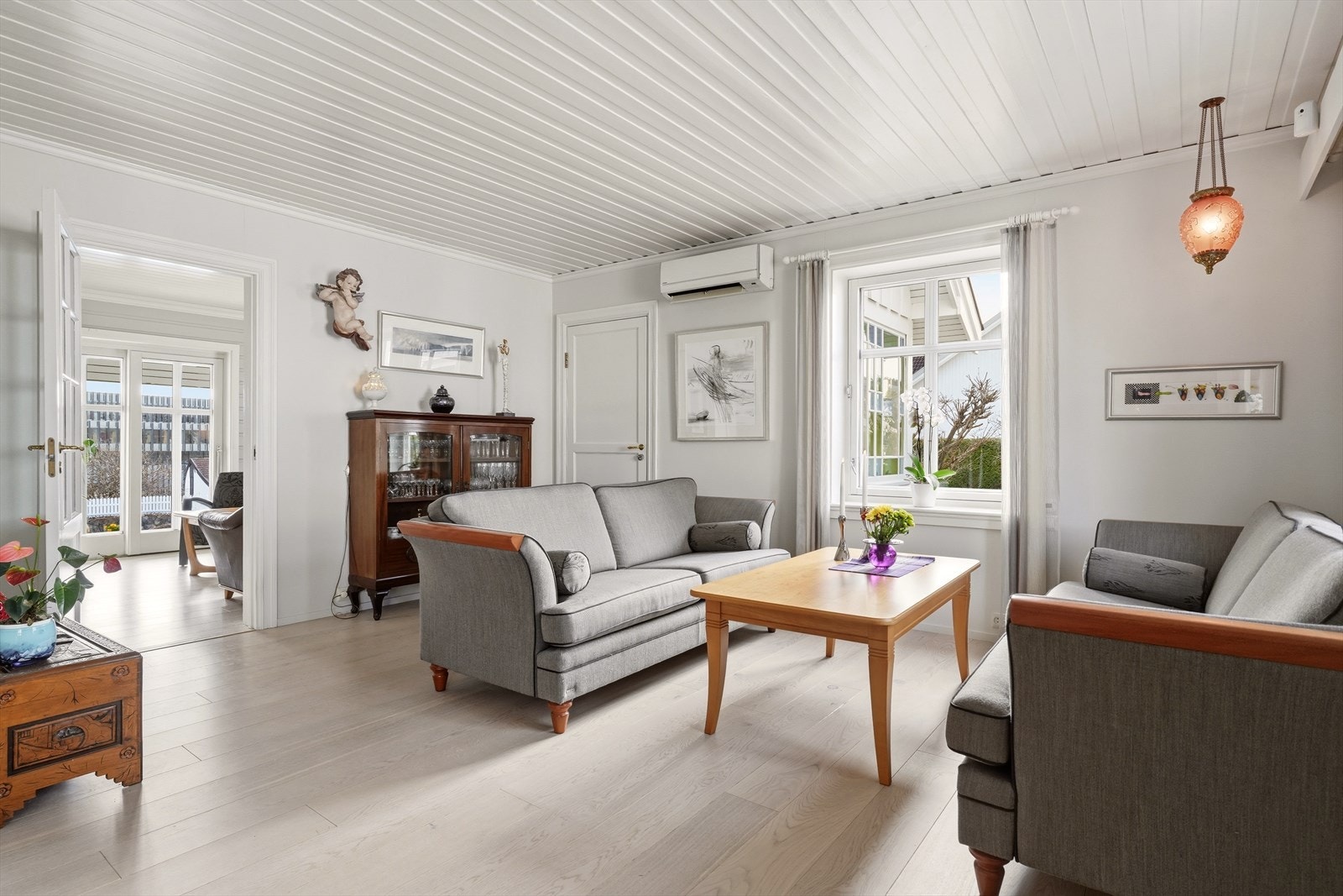 I stue er det montert varmepumpe. Galleribilde