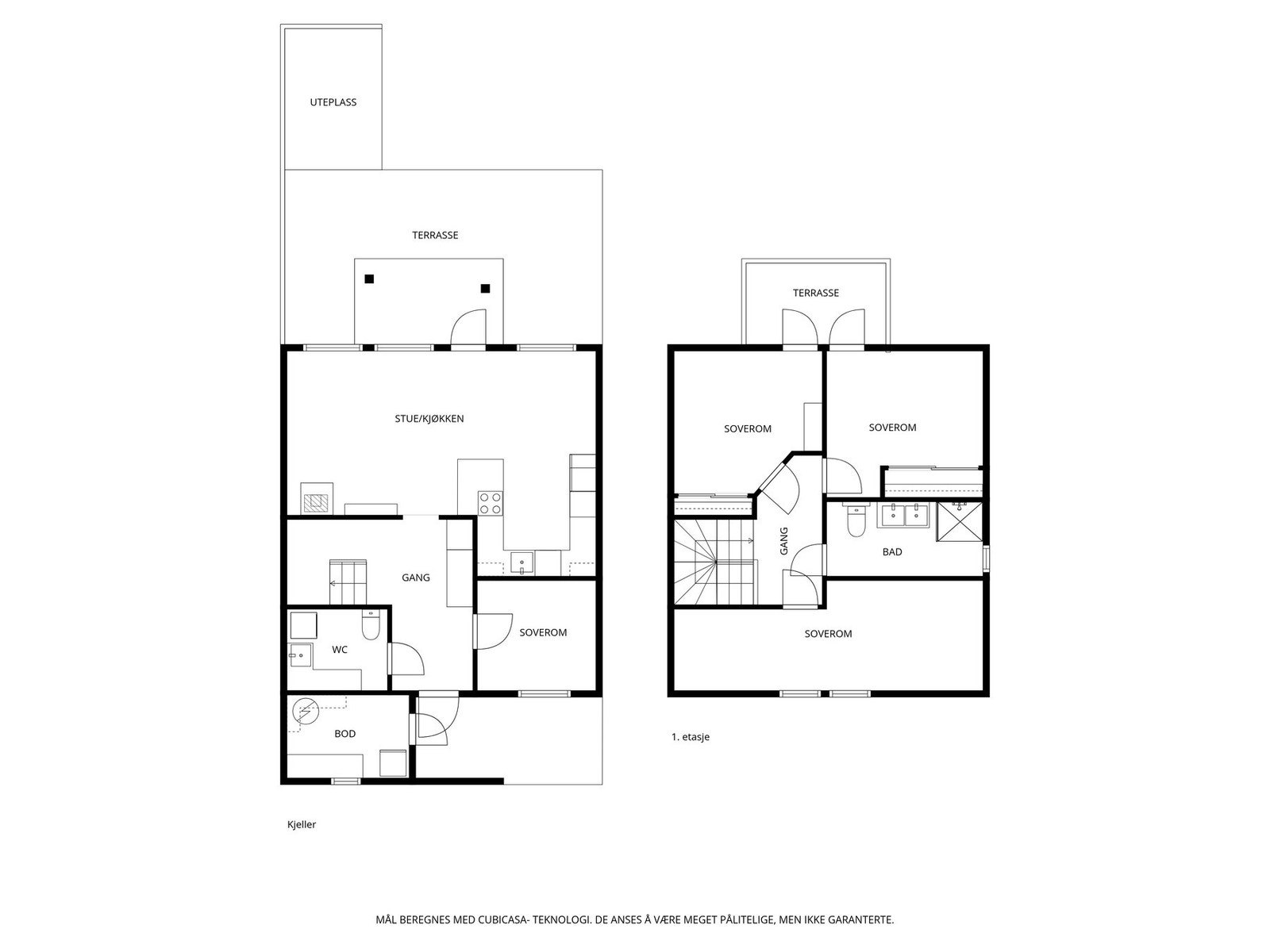 Plantegning begge plan Galleribilde
