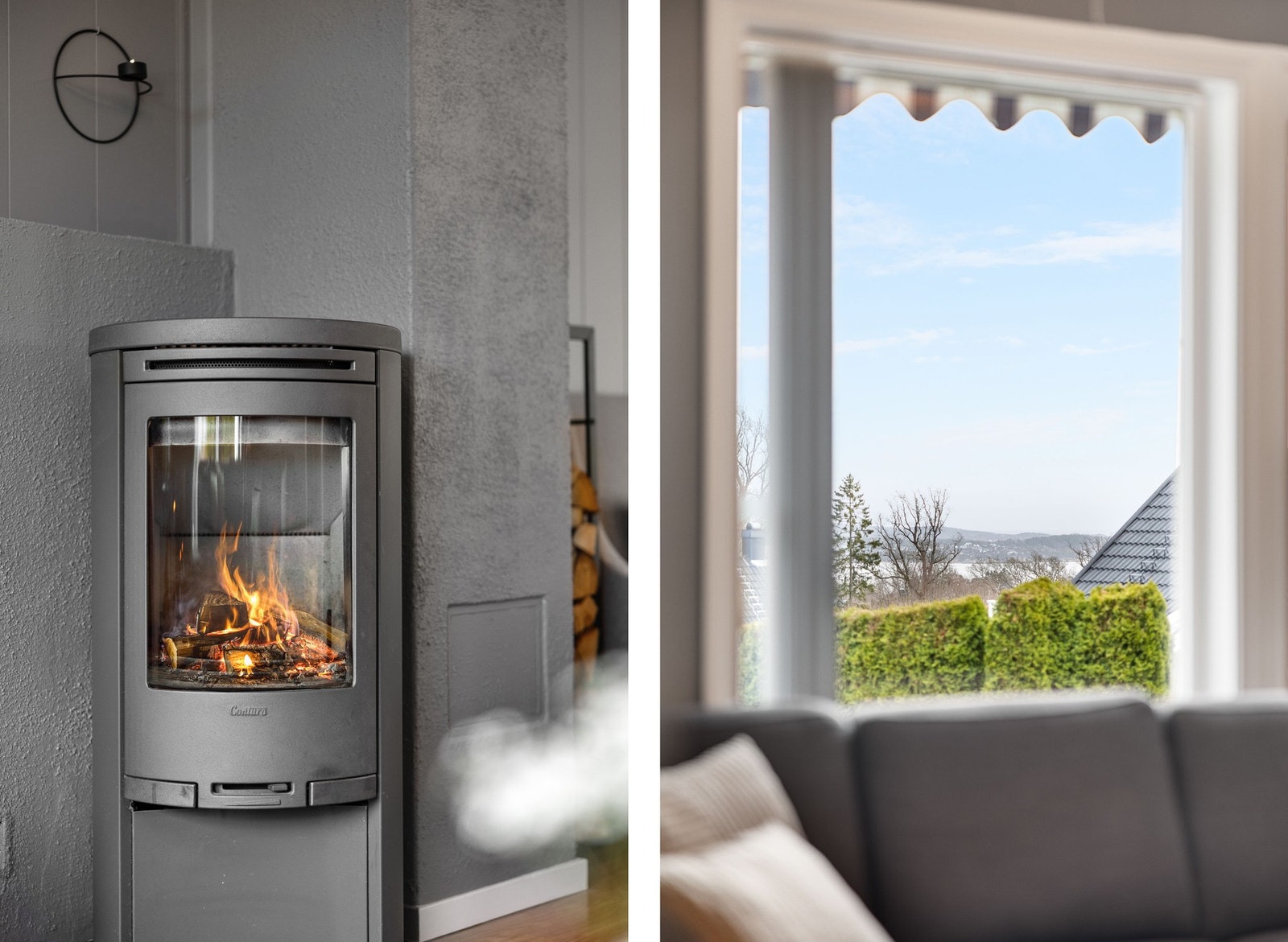 Nyt både fyr i peisen og flott utsikt! Galleribilde