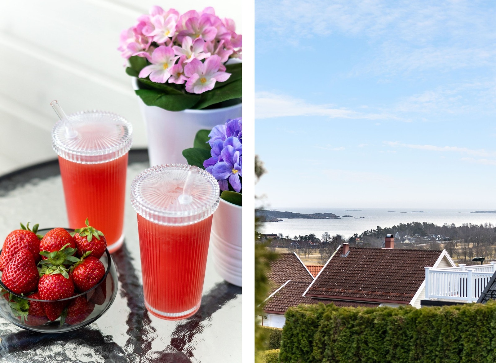 Fra frokostplassen er det en hyggelig utsikt mot sjøen. Galleribilde