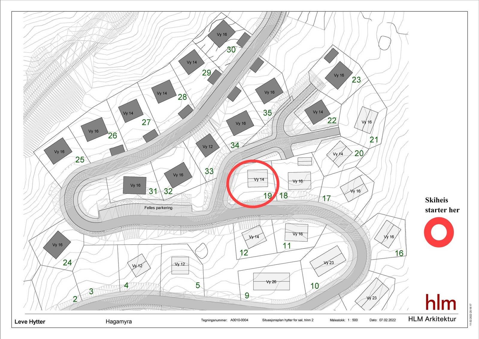 Hytta ligger på tomt 19. Ski inn/ut til oppført tilførselheis Galleribilde