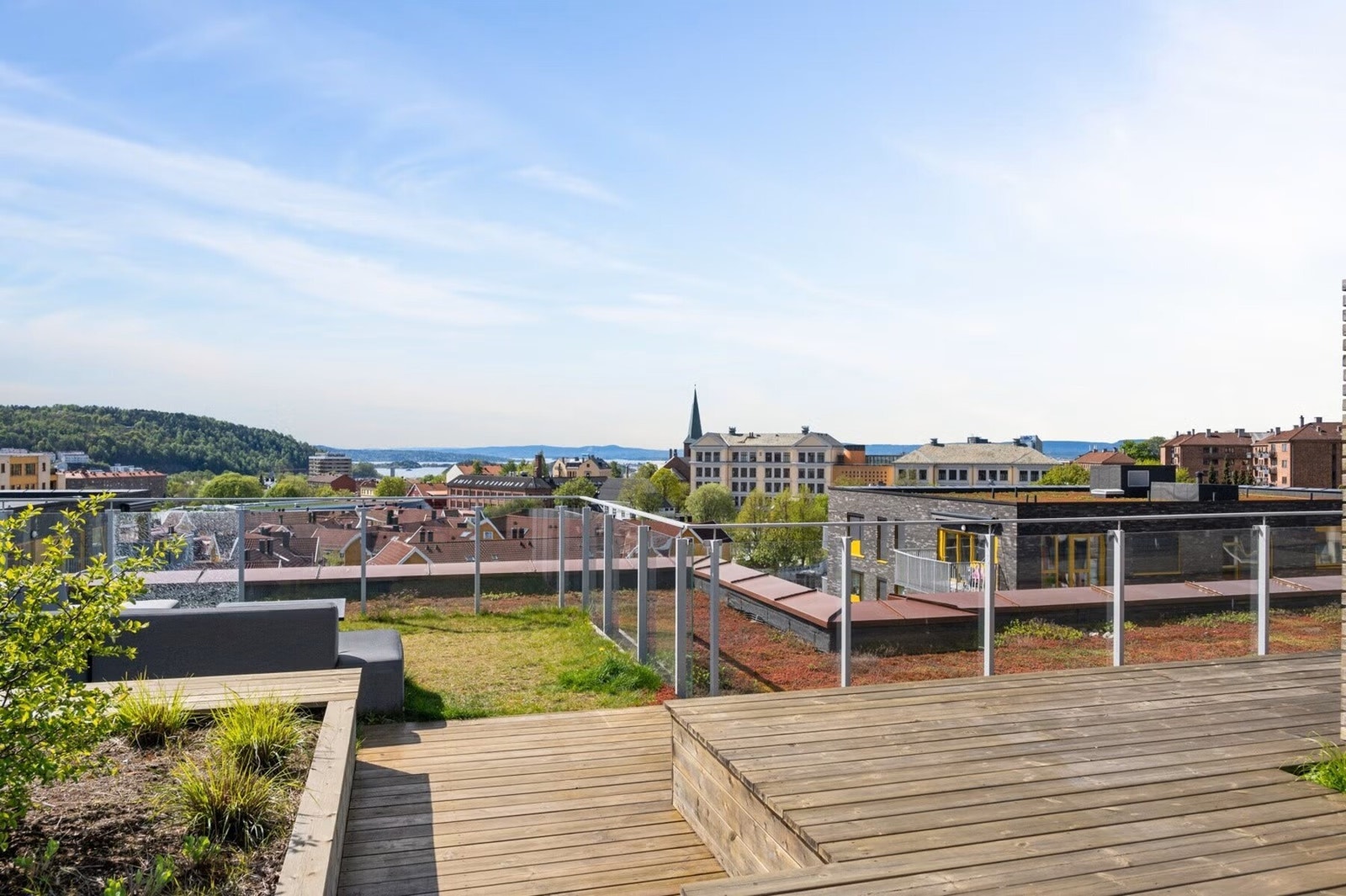 Fantastisk utsikt fra takterrassen Galleribilde