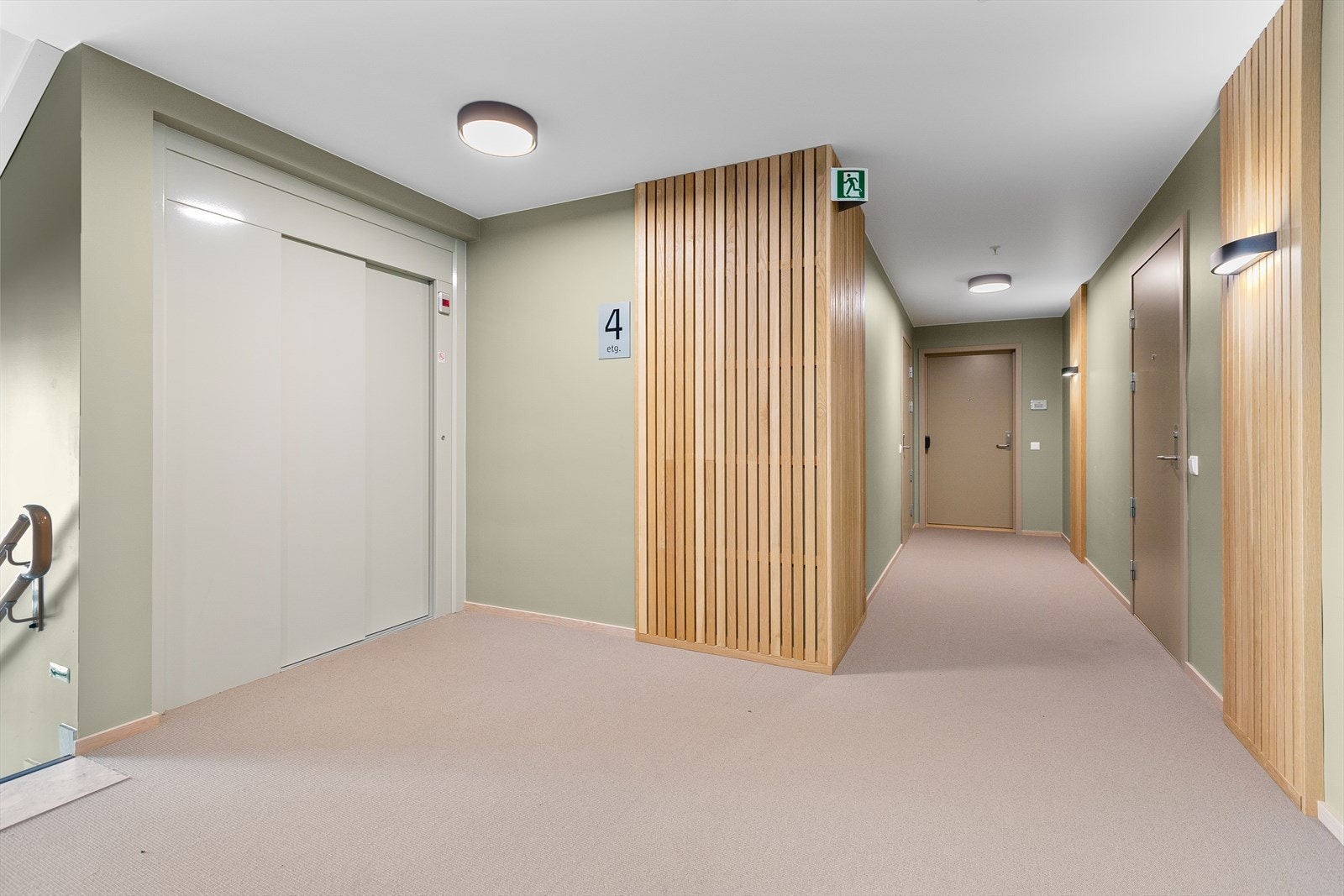 Pene fellesareal. Her fra trappegang med heis. Galleribilde