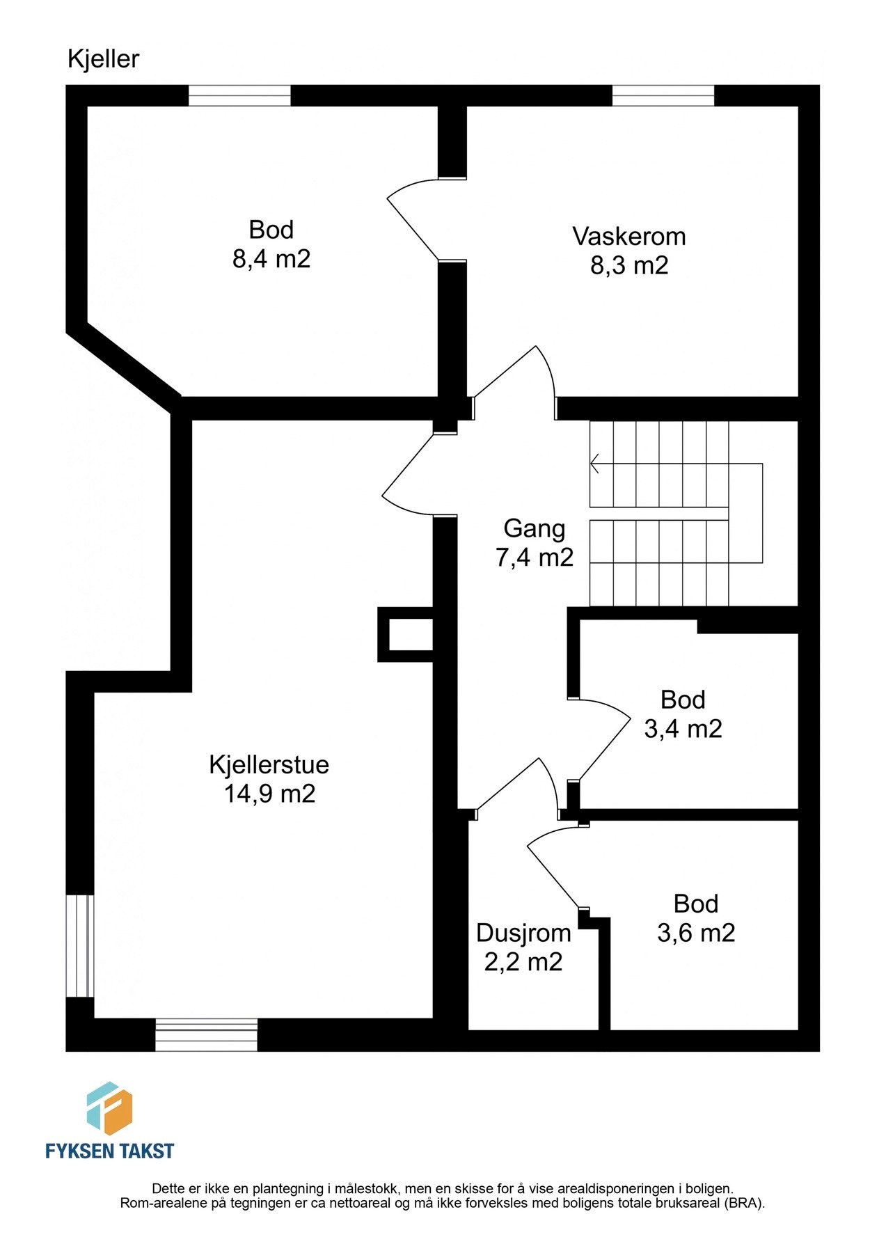 Planskisse kjeller. Galleribilde