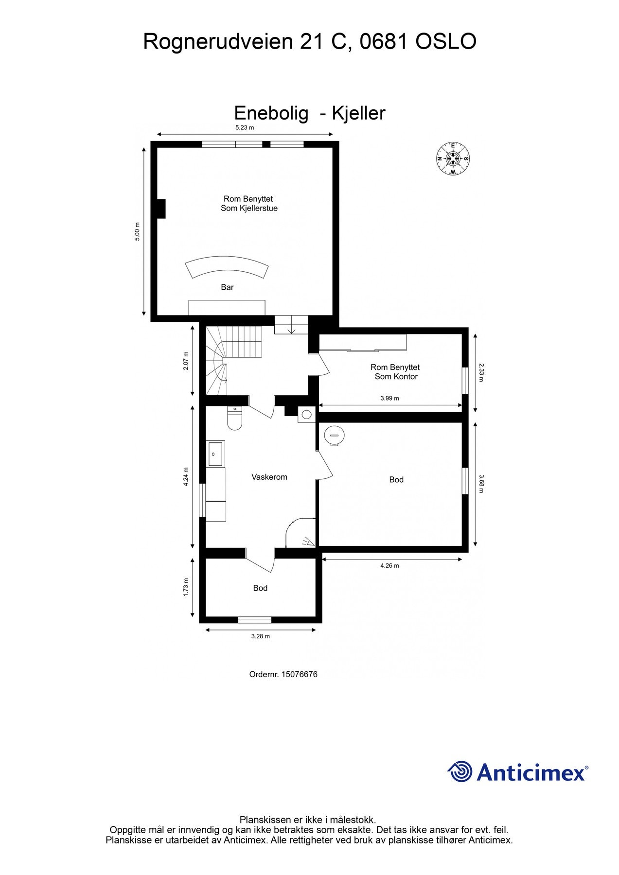 Boligens plantegning kjeller. Galleribilde
