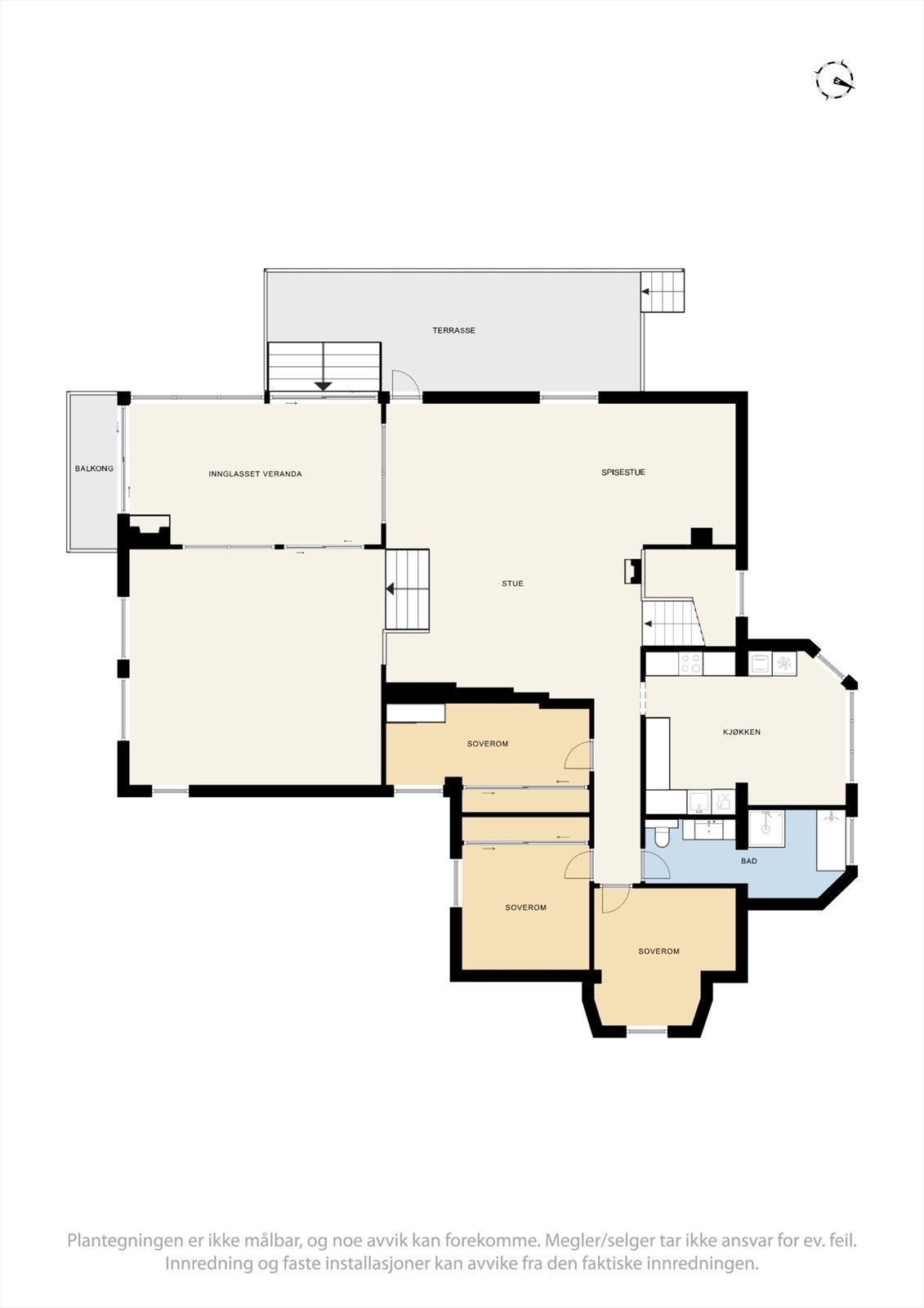 Plantegning - Hoveddelens 1.etg. Galleribilde